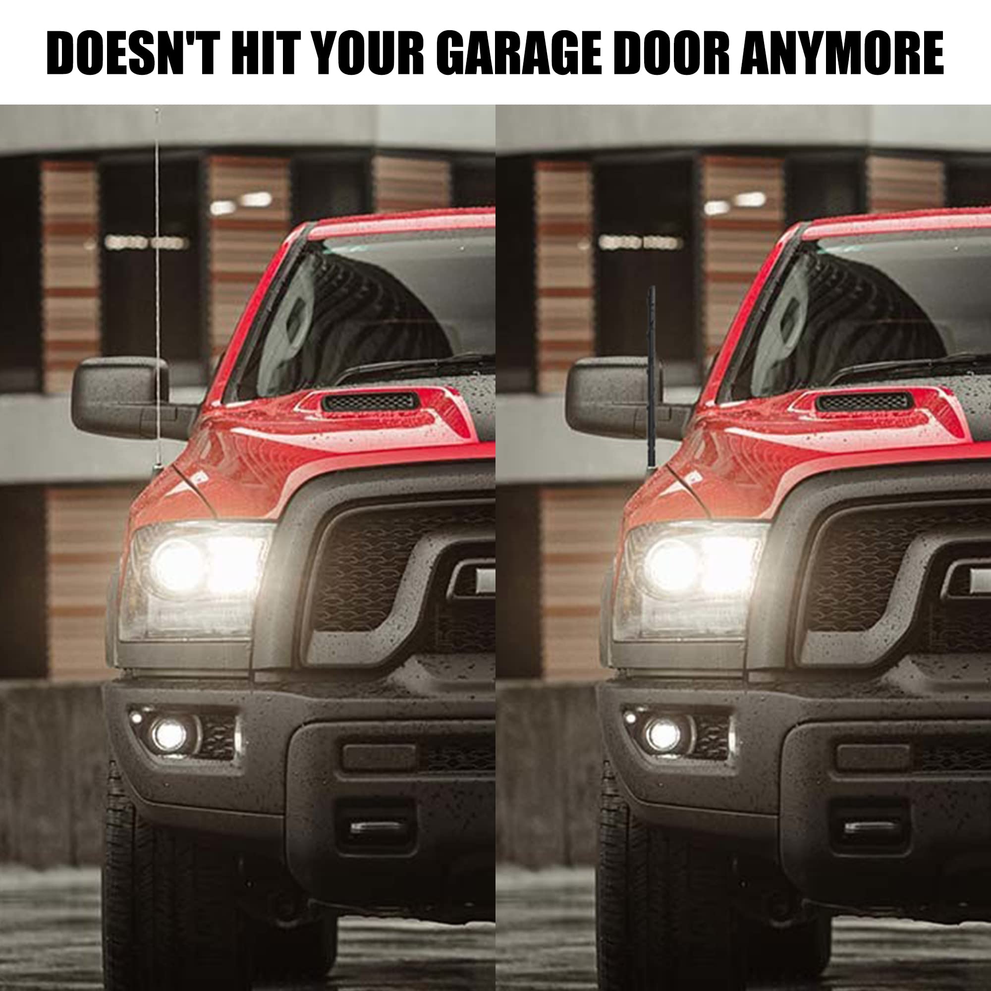 Ksaauto Antenna Accessories For Dodge Ram 1500 2500 3500 2009 2023, 13 Inch Flexible Rubber Ram Replacement Antenna, New Spiral