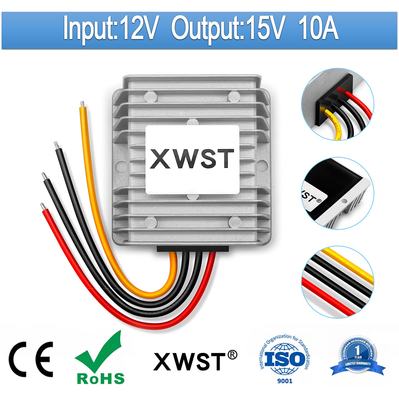 Dc Dc 12V To 15V 10A Step Up Module,Boost Converter 9V 13V To 15V Voltage Regulator,Waterproof Power Adapt 150W 15V Volt Transfo