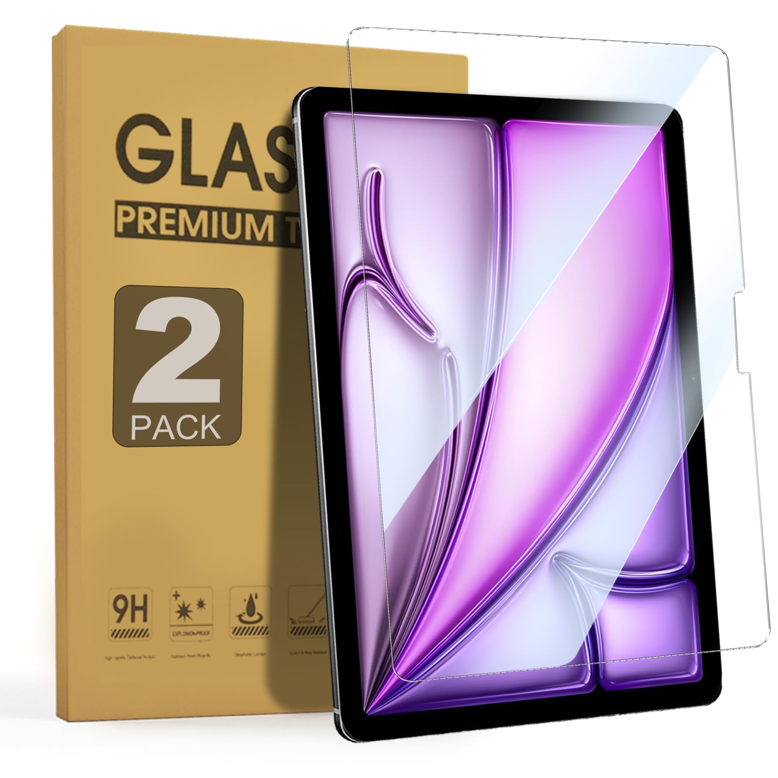 Zenrich [2Pack Tempered Glass Screen Protector For Ipad Air 11 Inch (M2 6Th Generation,2024 New Released) With [Anti Blue Light]