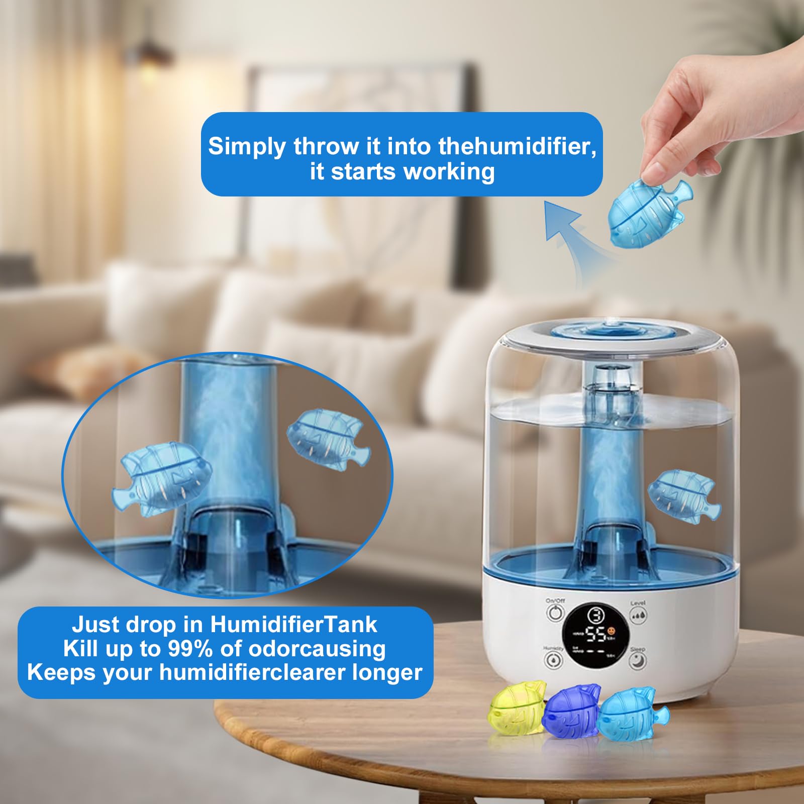 10Pc Humidifier Cleaner Fish Universal Humidifier Tank Cleaner Works In All Humidifiers And Fish Tanks Purifies Water, Prevent H