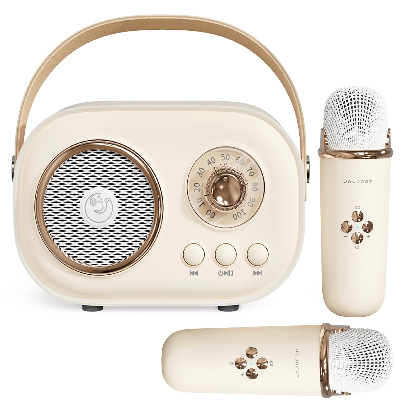 Aresrora Mini Karaoke Machine For Kids,Portable Bluetooth Speaker With 2 Wireless Microphone,Toys For Girls Boys Gifts,Retro Spe