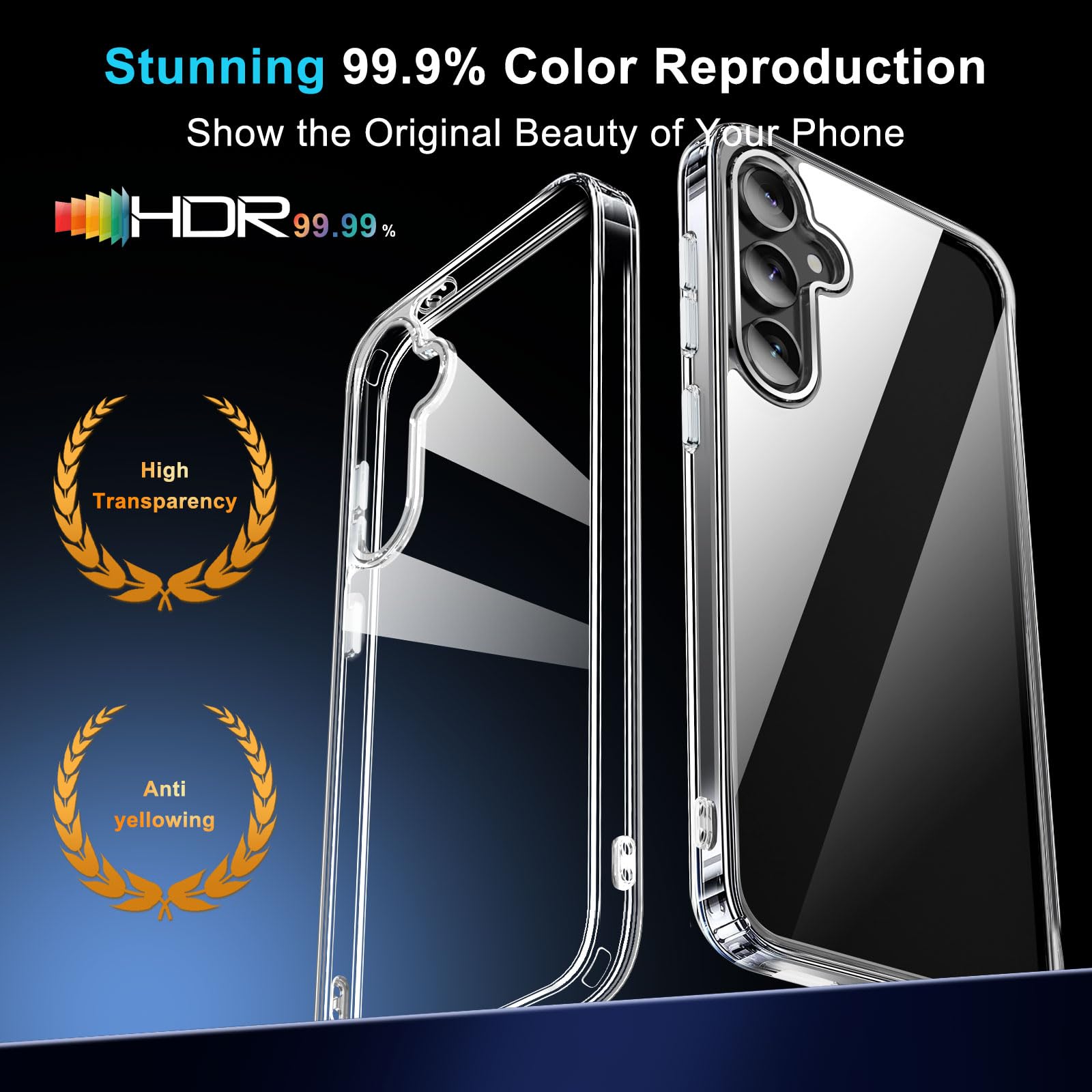 Janmitta Compatible With Samsung Galaxy S24 Case With Screen Protector[2 Pack],Slim Fit Thin Transparent Rugged Tough Hard Cover