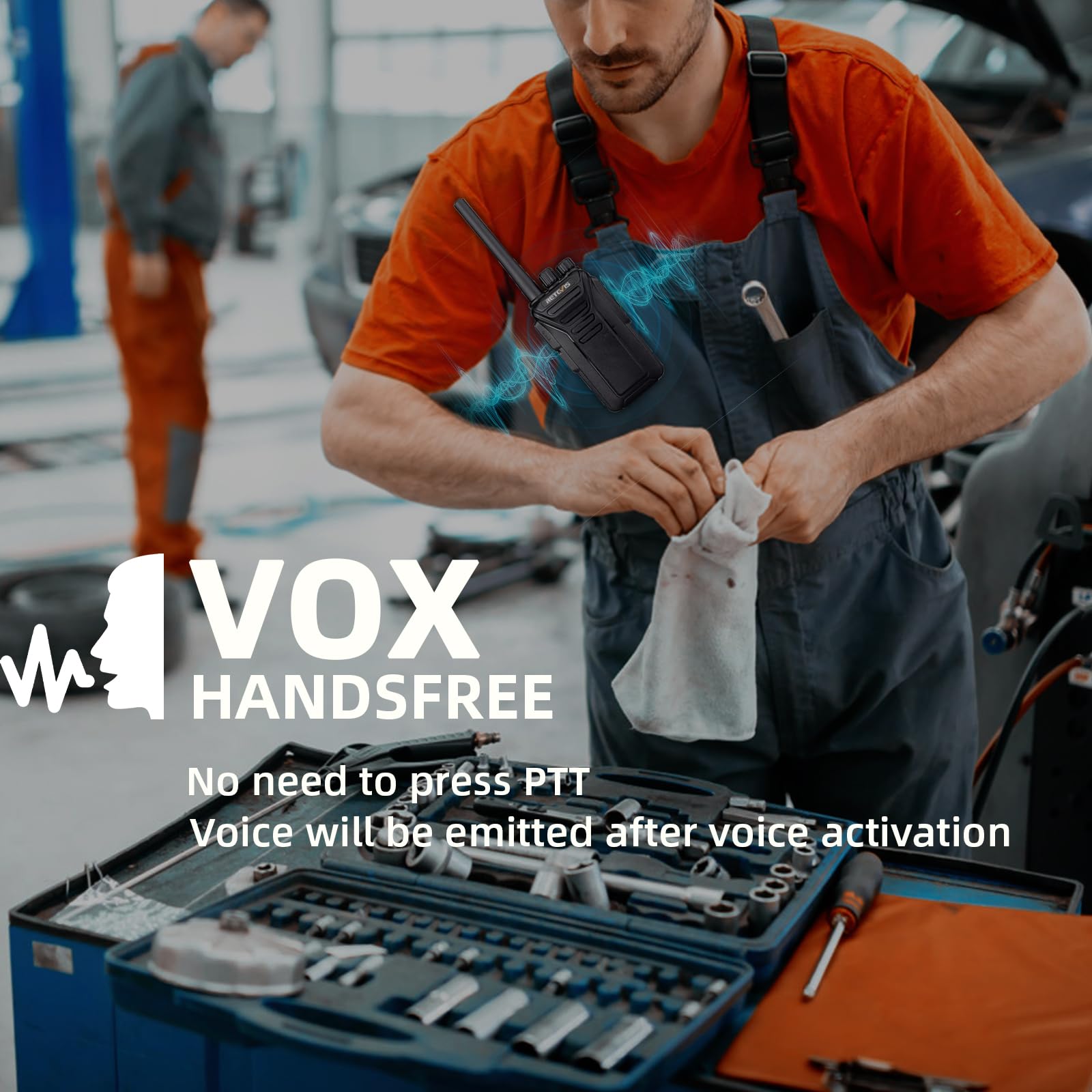 Retevis Rt27 Walkie Talkies For Adults, Heavy Duty Two Way Radios, Vox Hands Free, Local Alarm, Rugged 2 Way Radio (6 Pack) With Six Way Charger, For School Construction Site Manufacturing Restaurant