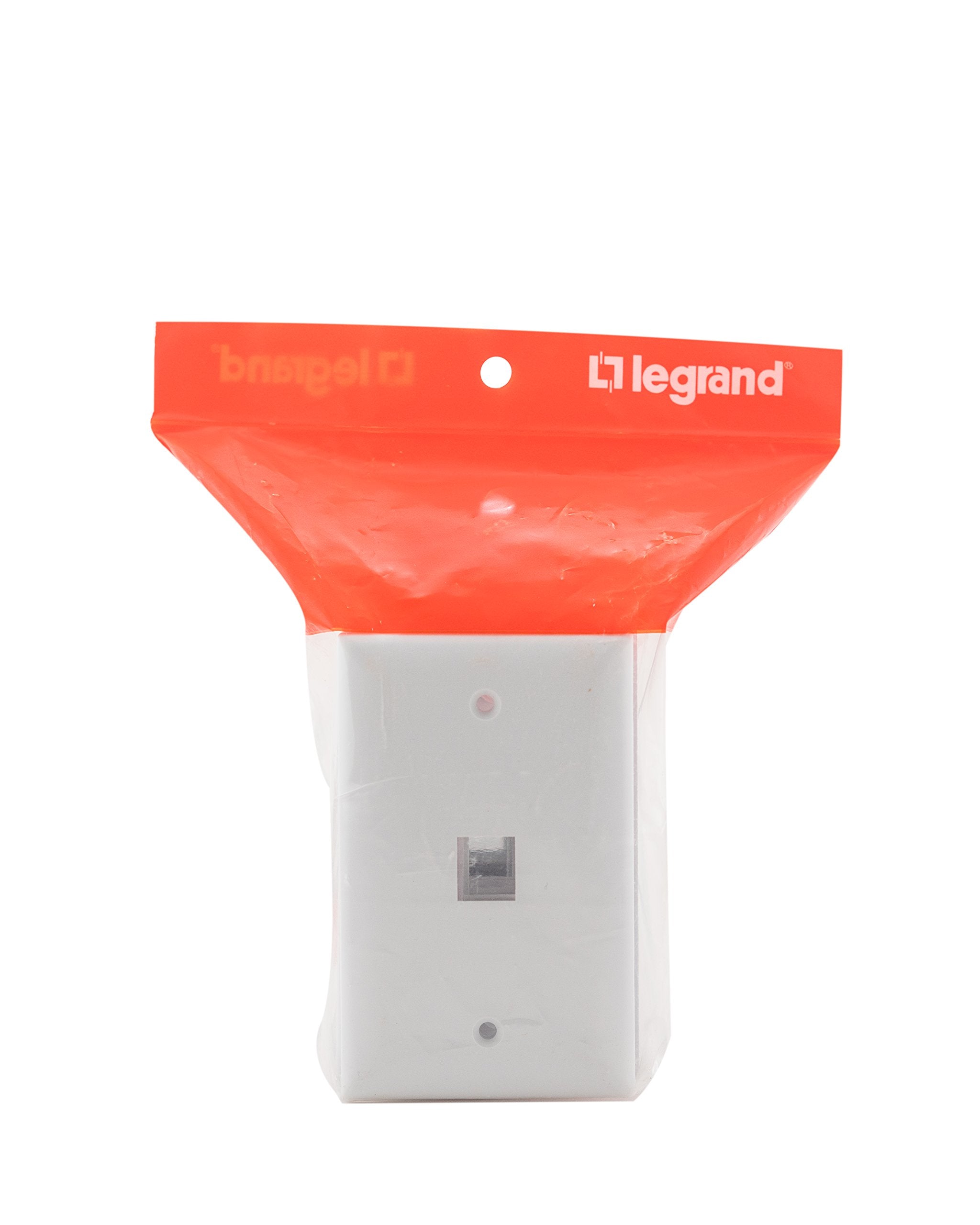 Legrand   Onq 1 Port Single Gang Wall Plate, Ethernet Wall Plate, High Impact Flame Retardant Plastic, Screw In Decorator Keysto