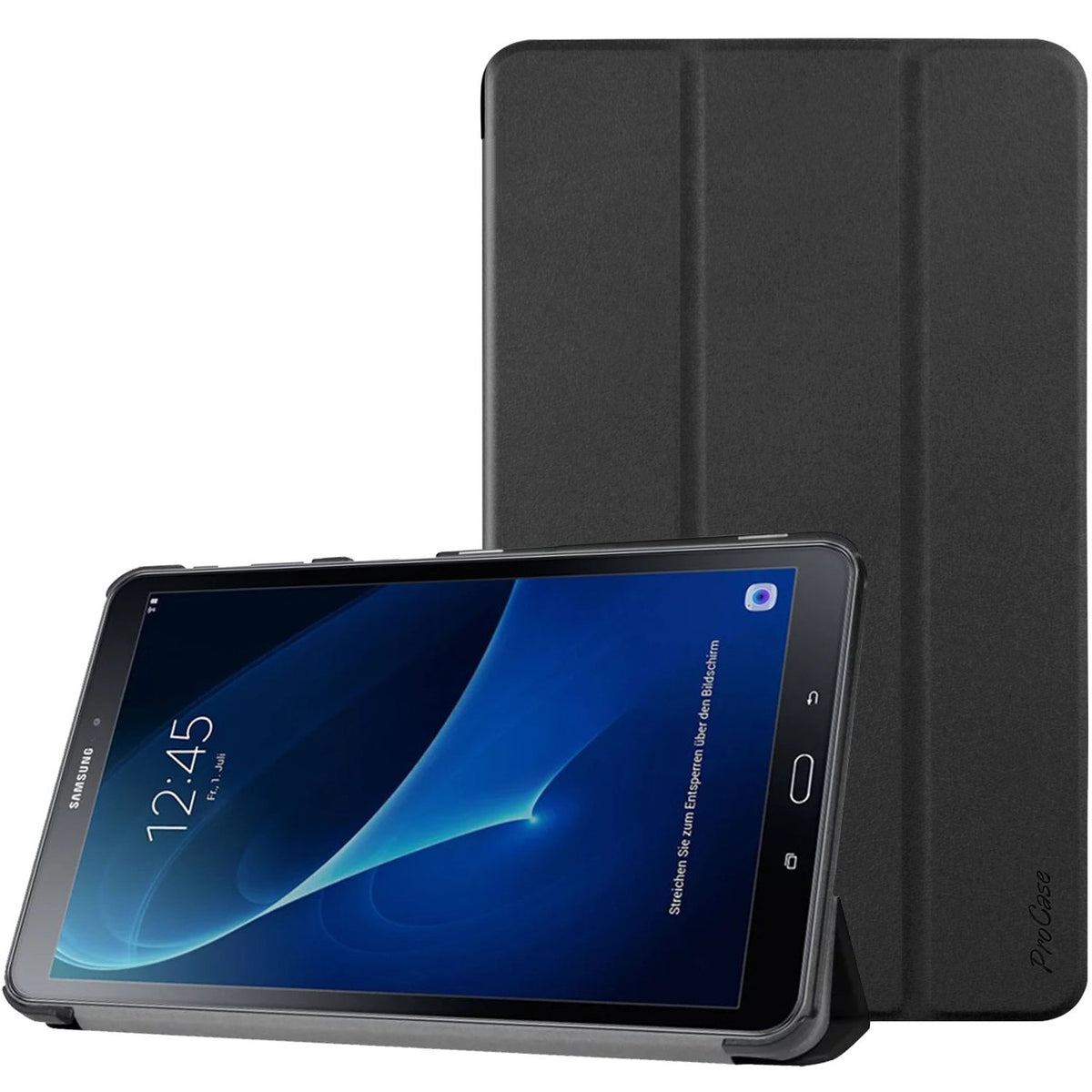 Procase Slim Case For Galaxy Tab A 10.1 2016 Sm T580 T585 T587, Smart Cover Stand Folio Case For Galaxy Tab A 10.1 Inch Tablet  Black