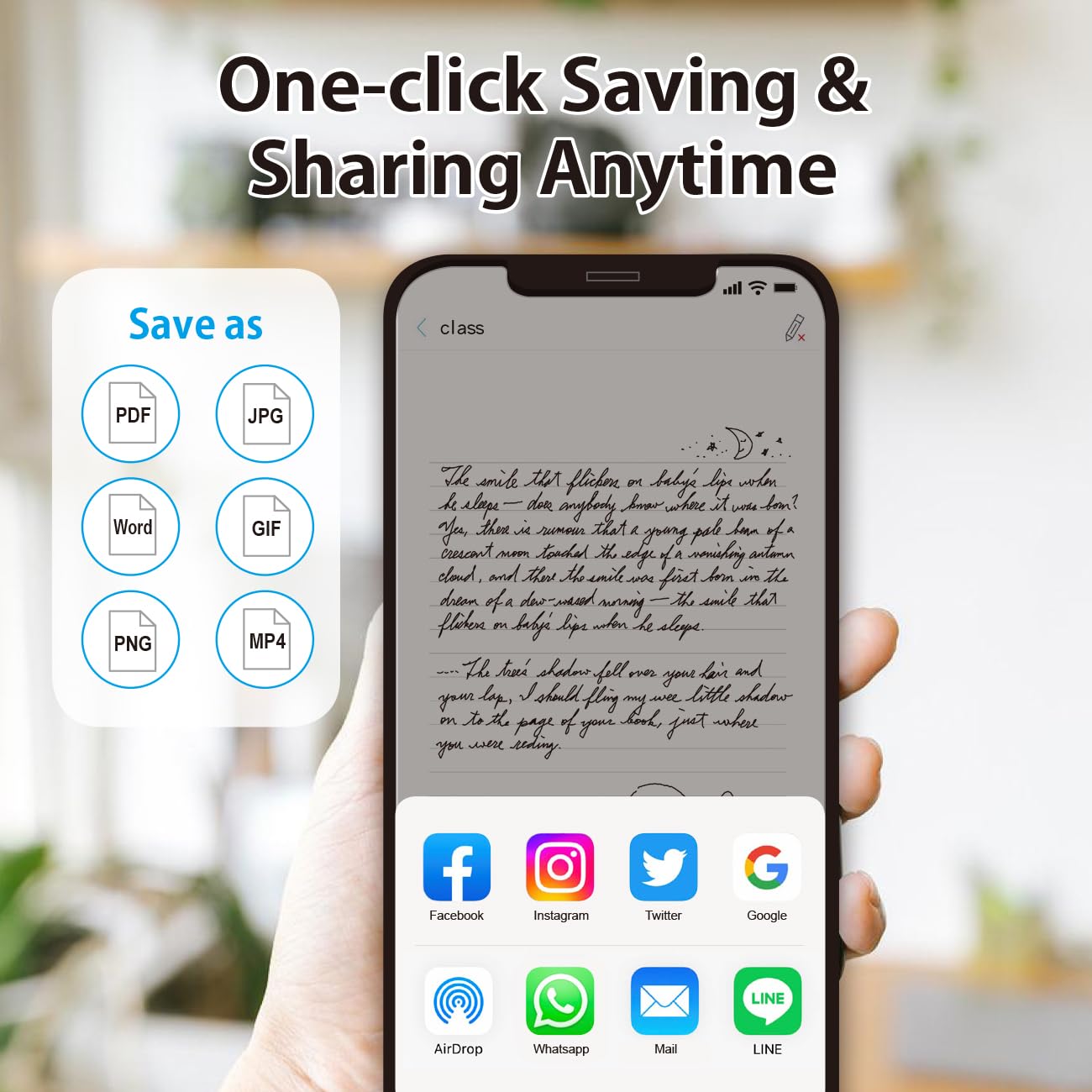 Smart Pen + Writing Board Set, Smartpen Real Time Sync For Digitizing, Storing, And Sharing Paper Notes, Use With Ophaya Pro+ Ap