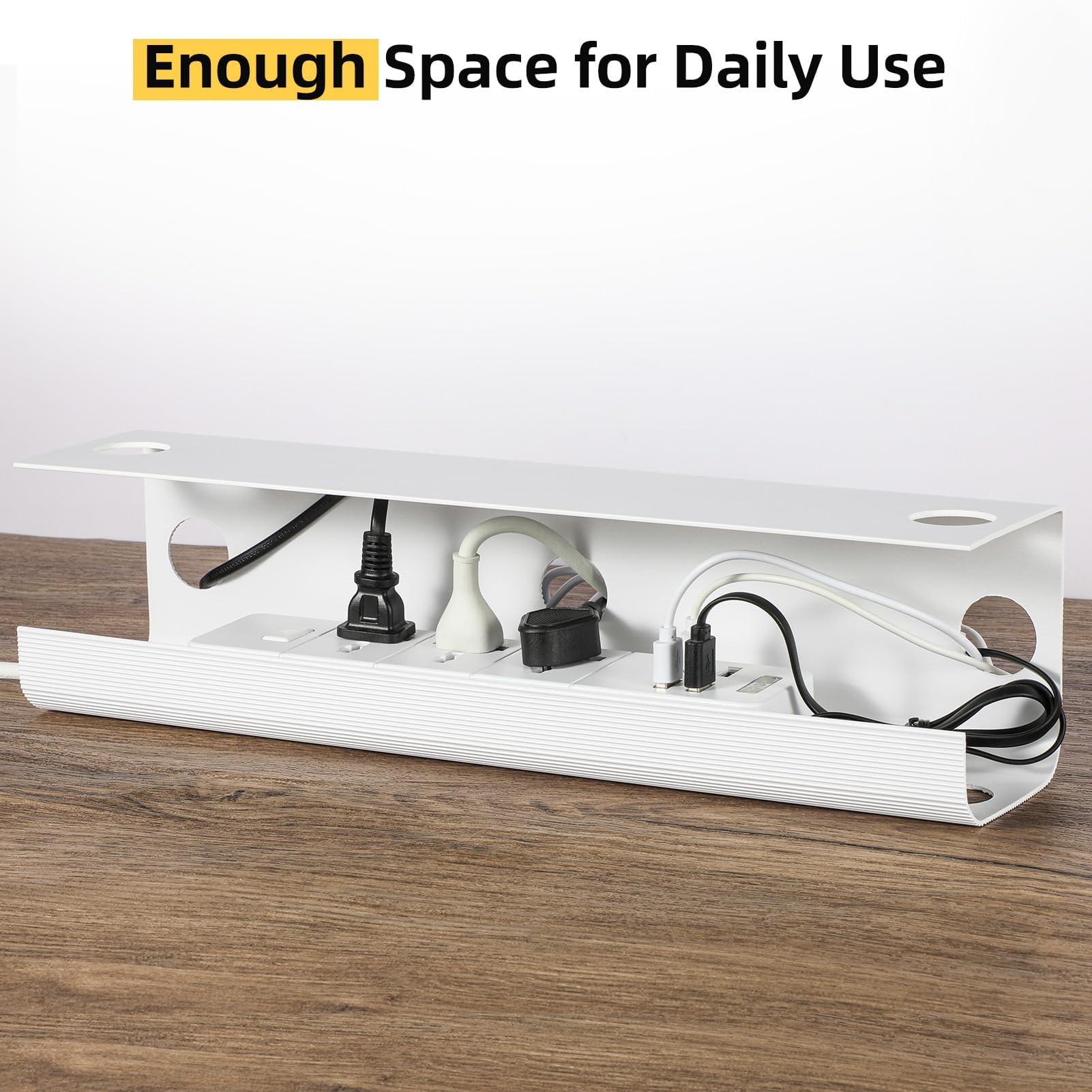 Yecaye Large Under Desk Cable Management,Easy Install Cable Management Under Desk With 4 Cable Holders & 6 Ties,Child & Pet Safe