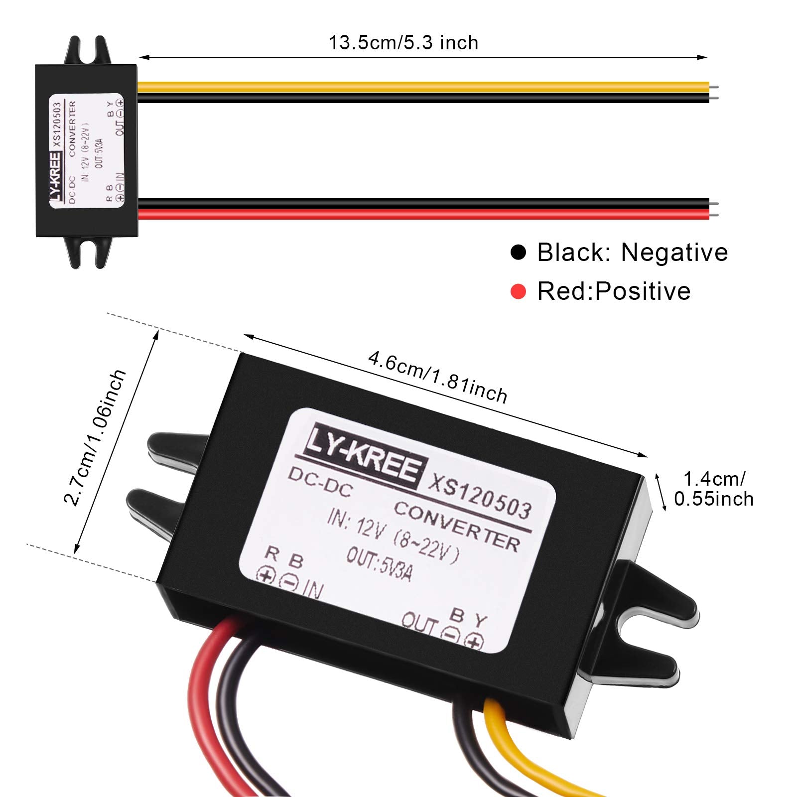 Direct Current Converter 12V To 5V 3A 15W Buck Converter Module, Reduced Voltage Regulator Car Power Converter Output Power Adap