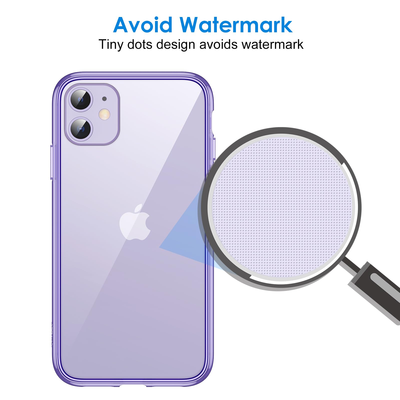 Jetech Case For Iphone 11 6.1 Inch, Non Yellowing Shockproof Phone Bumper Cover, Anti Scratch Clear Back (Deep Purple)