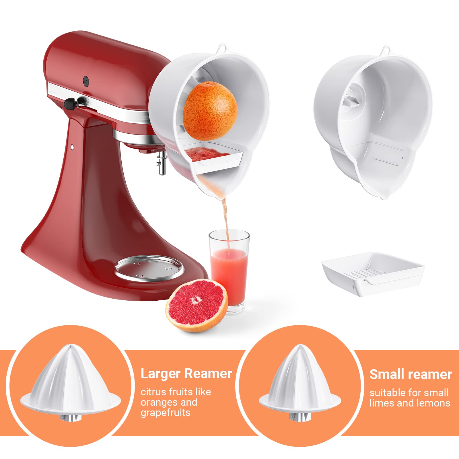 Juicer Attachment For Kitchenaid Stand Mixer With 2 Size Reamer, Citrus Squeezer For Kitchenaid Juicer Attachment, Juicer For Ki