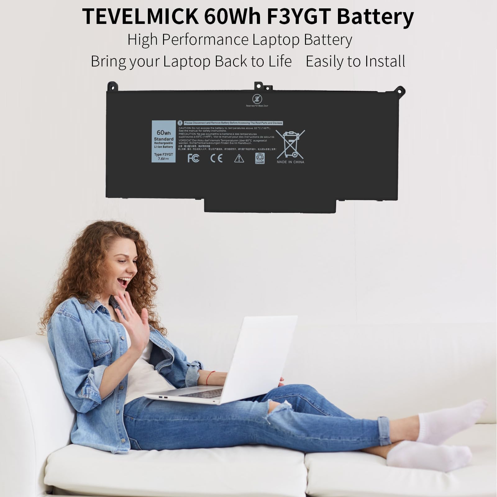 60Wh F3Ygt Laptop Battery Replacement For Dell Latitude 7480 7280 7490 E7480 E7280 E7490 7380 7390 7290 E7390 E7290 E7380 12 13