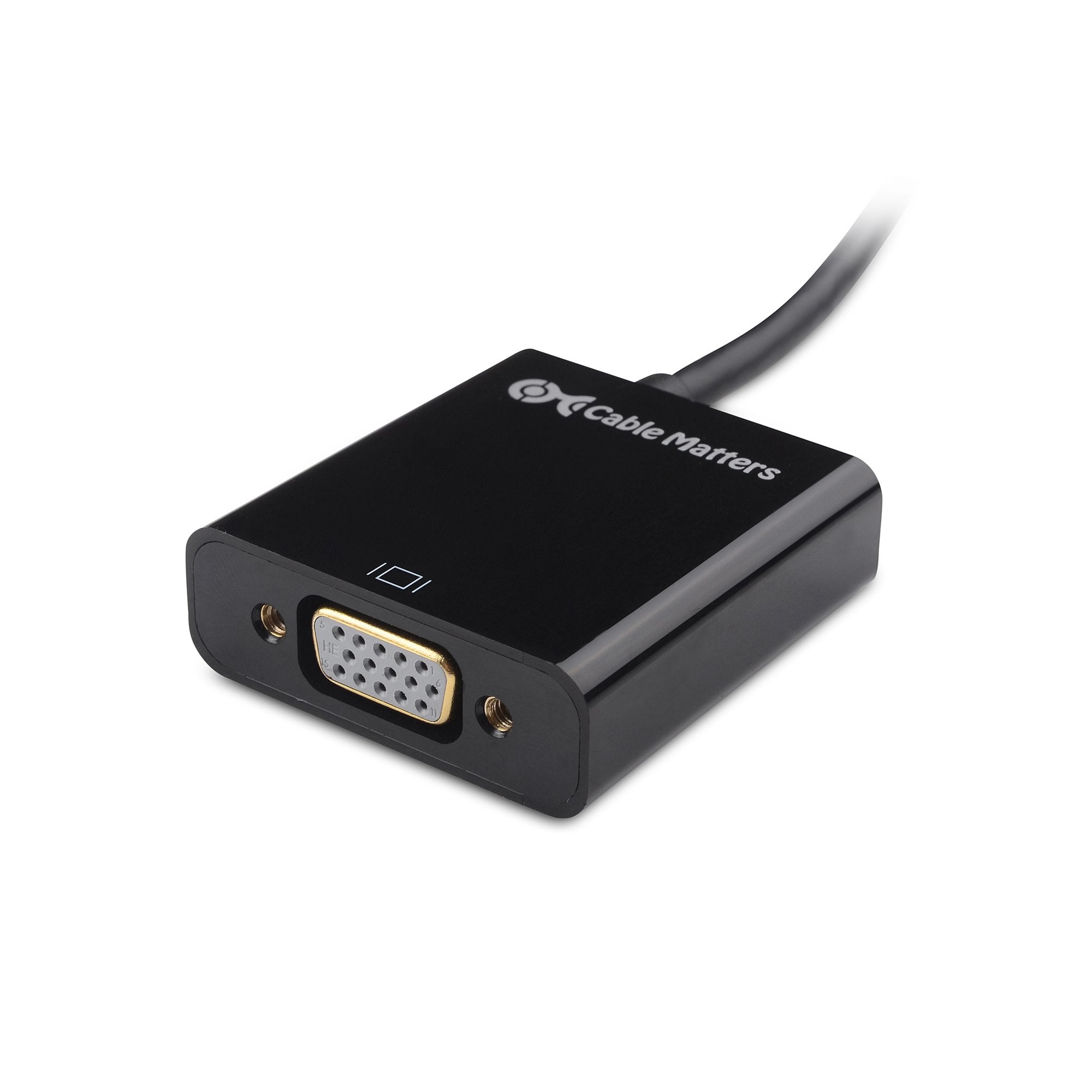 Cable Matters HDMI to VGA Adapter - Black HDMI to VGA Converter for Projectors, Monitors, and TVs