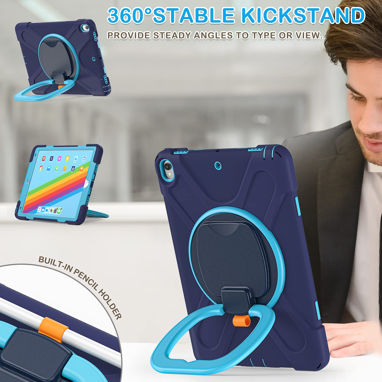 Batyue Ipad Pro 10.5 Case 2017 Released/Ipad Air 3Rd Generation Case 2019 Release; Rugged Heavy Duty Protective Cover With Penci