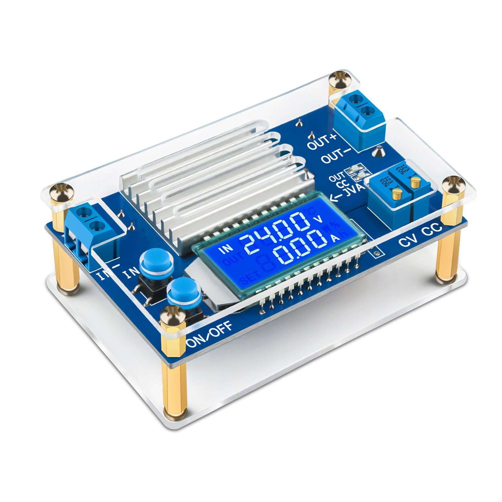 DROK DC Buck Converter, 5.3V-32V to 1.2V-32V 12A Adjustable Power Supply, 5v 9v 12v 24V 30V 32V Step Down Voltage Regulator with