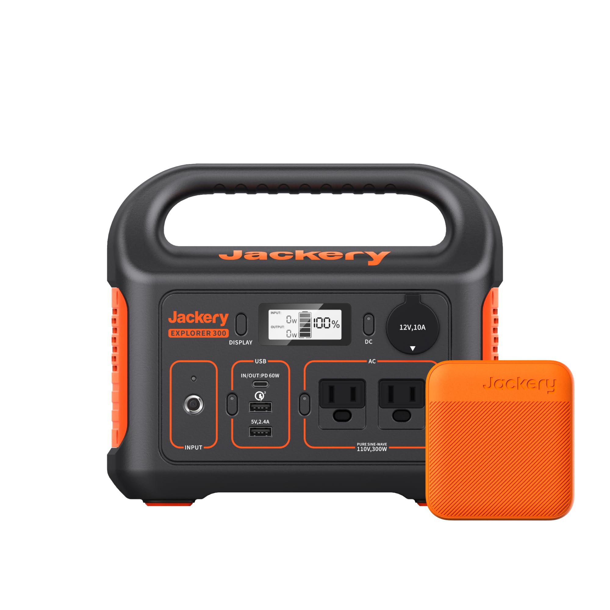 Jackery Portable Power Station Explorer 300 and 102W Fast Charger, 293Wh Backup Lithium Battery, Solar Generator for Outdoors Ca