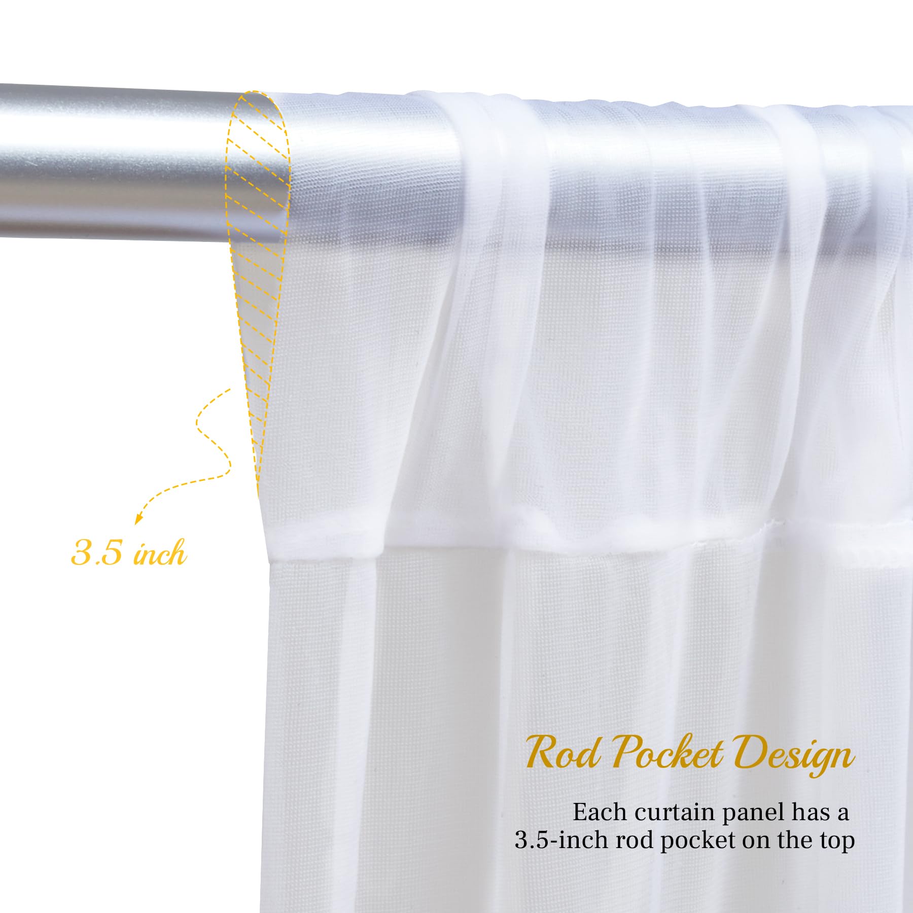 10X10Ft White Tulle Backdrop Curtain With Lights String For Parites, Sheer Backdrop Curtains For Wedding Baby Shower Birthday Pa