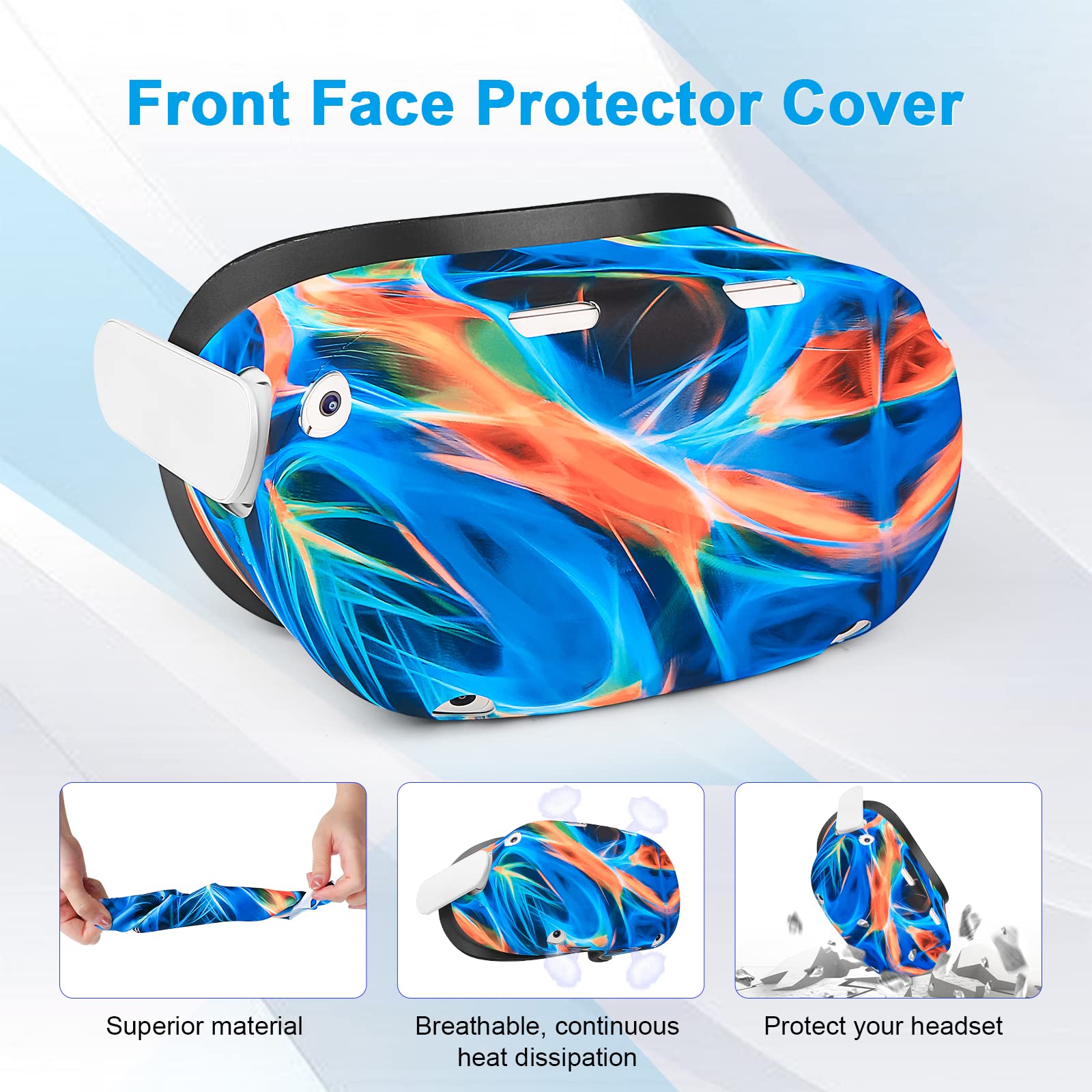 For Oculus Quest 2 Accessories, Relohas Vr Accessory Set For Meta Quest 2, Include Controller Grip Leather Cover, Vr Shell Cover