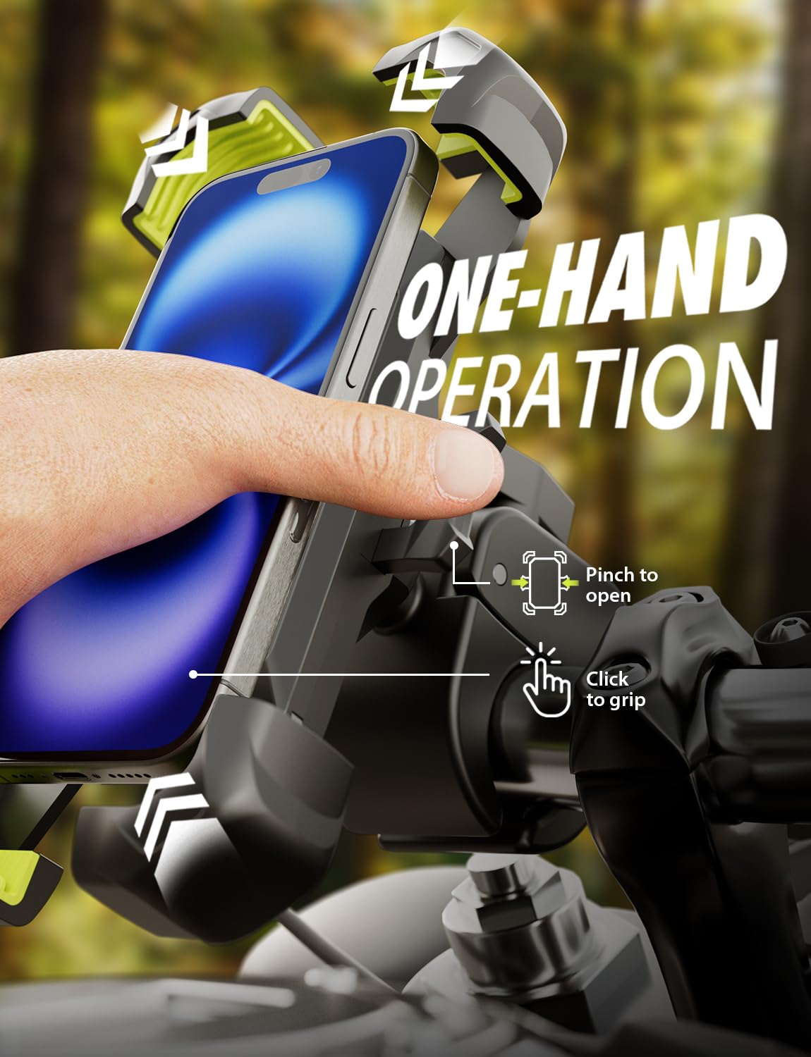 Bracketron Bike Phone Holder,[2025 Quick Release] Motorcycle Phone Mount,Phone Holder For Motorcycle Electric Bike,Scooter,Golf