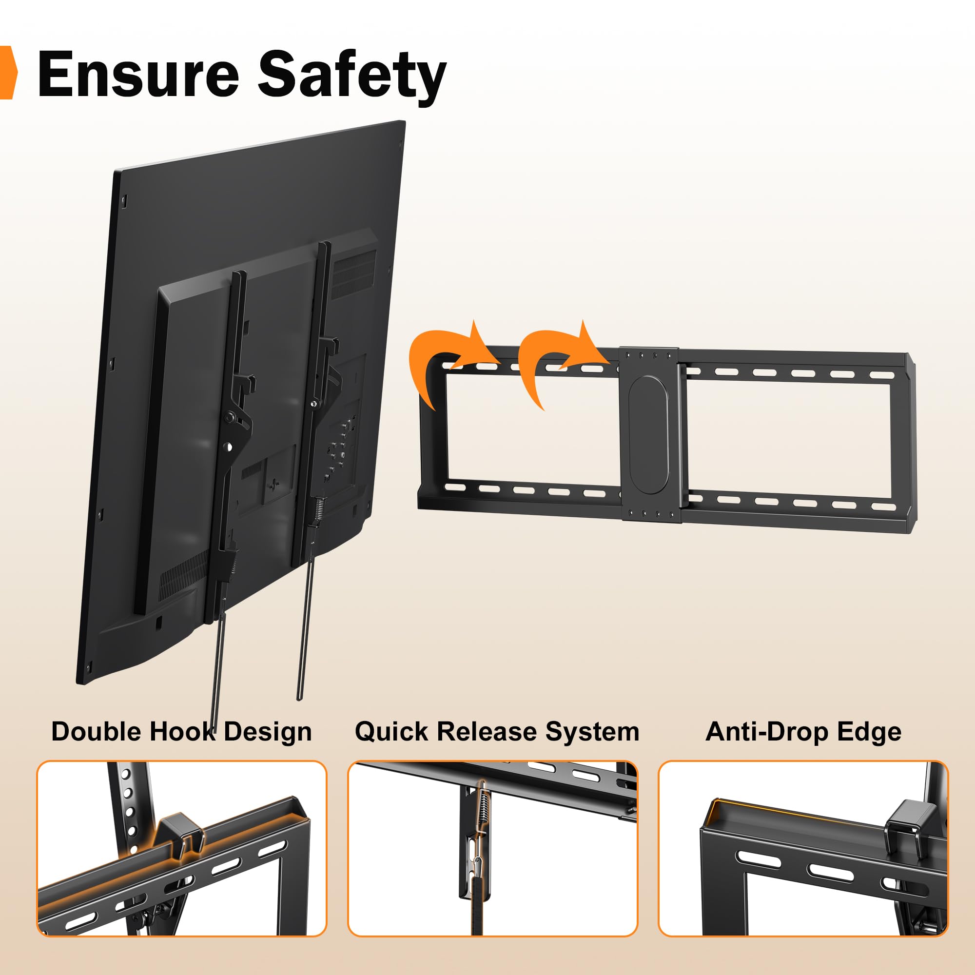 Xinlei Tilting Tv Wall Mount For Most 37 82 Inch Flat/Curved Tv, Universal Low Profile Tv Bracket, Fits 24   /18   /16    Studs,