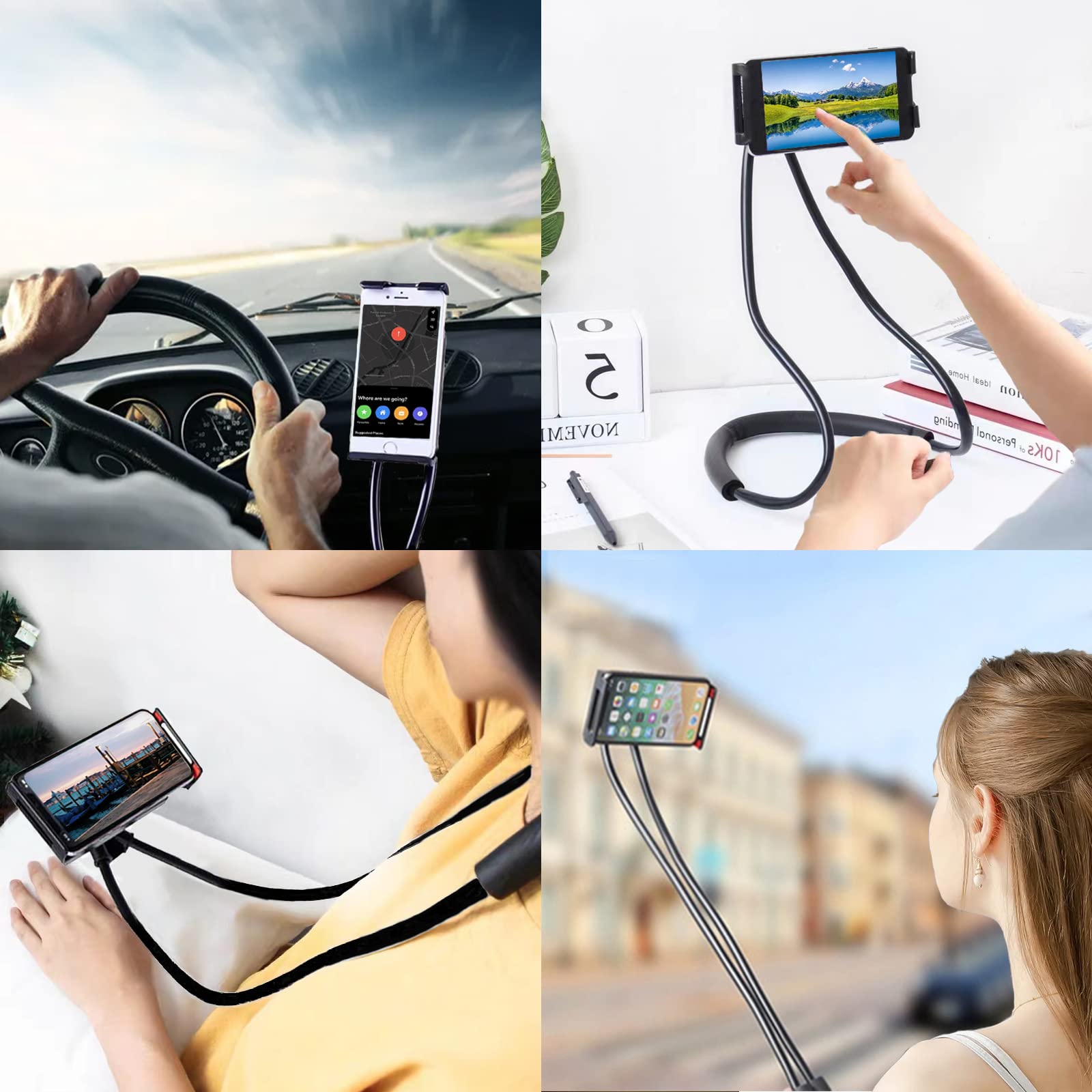 Chapter Seven Universal Smart Mobile Phone Stand,Hanging On Neck Cell Phone Mount Holder, Flexible Lazy Bracket Diy Free Rotatin