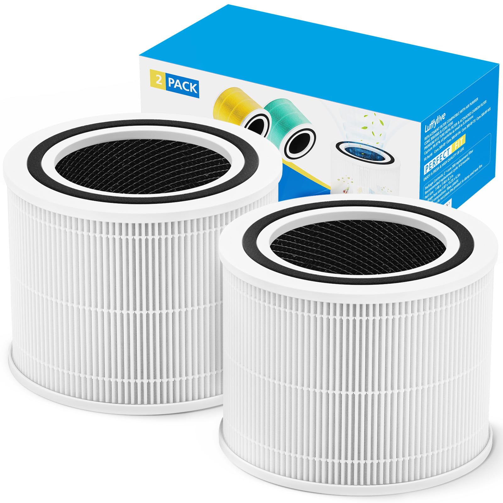 Core 300 Replacement Filt Er Compatible With Levoit Core 300 Core 300S Air Purifi Er, 3 In 1 True Hepa Classic Core 300 Rf Filt 