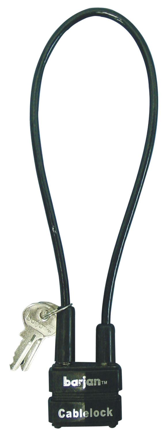 BARJAN  HEAVY DUTY LAMINATED 30 MM CABLE LOCK WITH 7 inch BLACK COATED SHANK. COMES WITH 2 KEYS