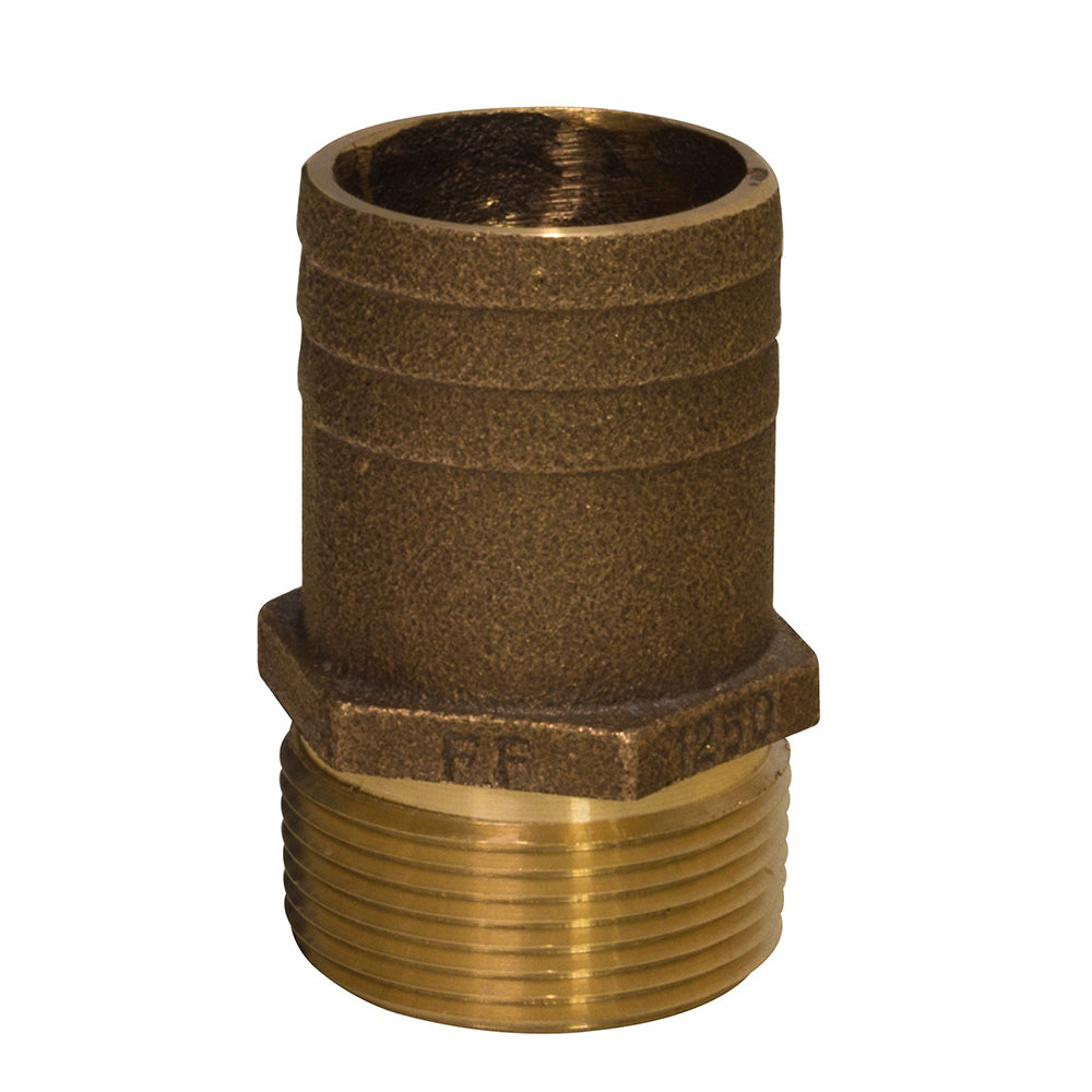 Groco 1-1/2'' Npt X 1-3/4'' Bronze Full Flow Pipe To Hose Straight Fitting,WBAUVA001345659