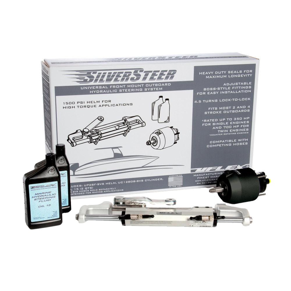 Uflex Silversteer&Trade; Universal Front Mount Outboard Hydraulic Steering System W/ Uc128-Svs-1 Cylinder,WBAUVA001345699