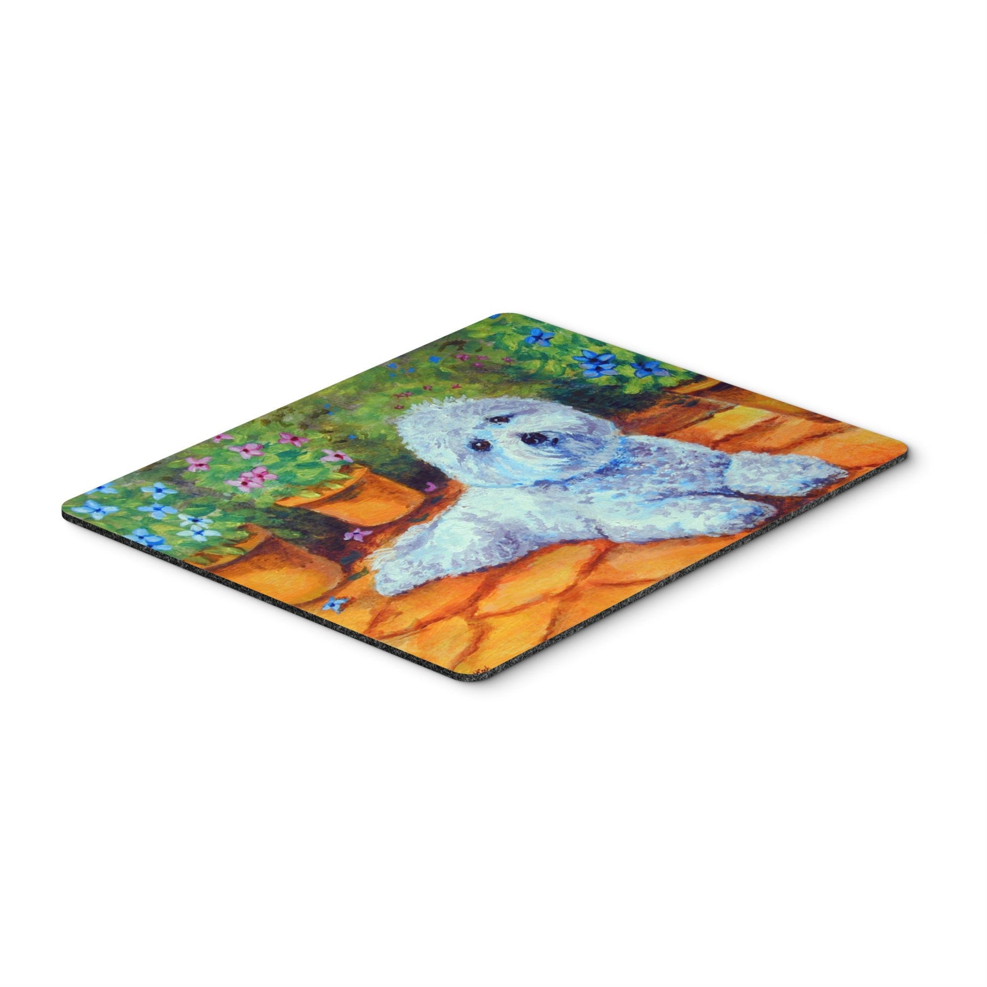 Carolines Treasures Bichon Frise on the patio Mouse Pad/Hot Pad/Trivet (7346MP)