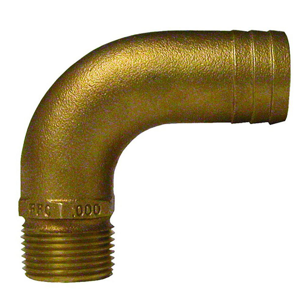 Groco 3/4'' Npt X 1'' Id Bronze Full Flow 90&Deg; Elbow Pipe To Hose Fitting,WBAUVA001345719