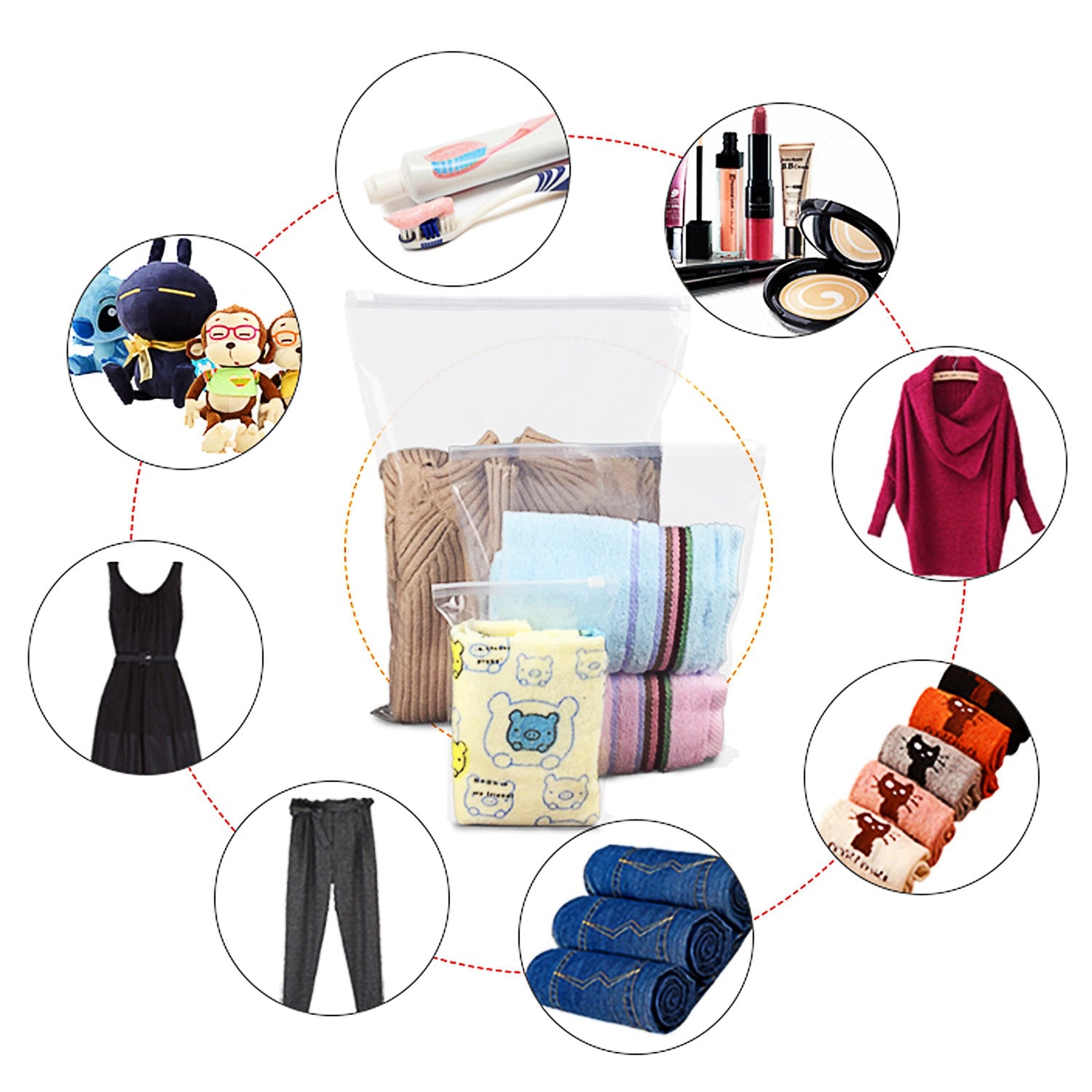 9Pcs Clothes Storage Bags WaterResistant Travel Luggage Organizer Clothing Packing Cubes for Blouse Hosiery Stocking Underwear
