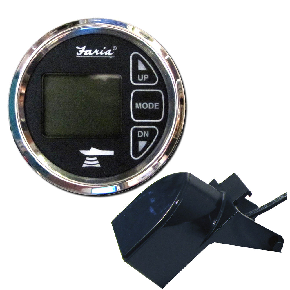 Faria Chesapeake Black 2'' Dual Depth &Amp; Temp Sounder W/Transom Mount Transducer,WBEEAA001345740