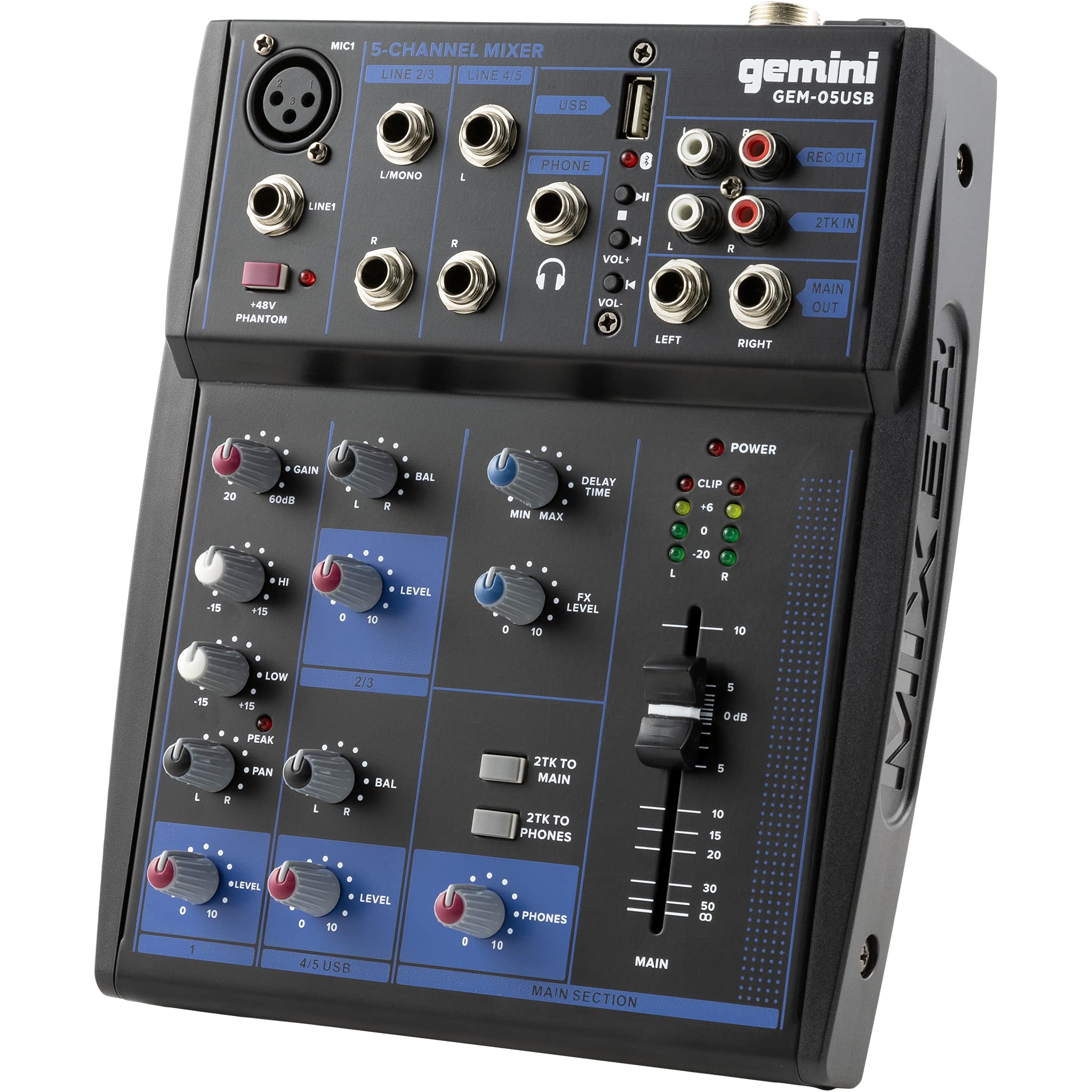GEMINI 5 CHANNEL USB MIXER FOR PODCASTS