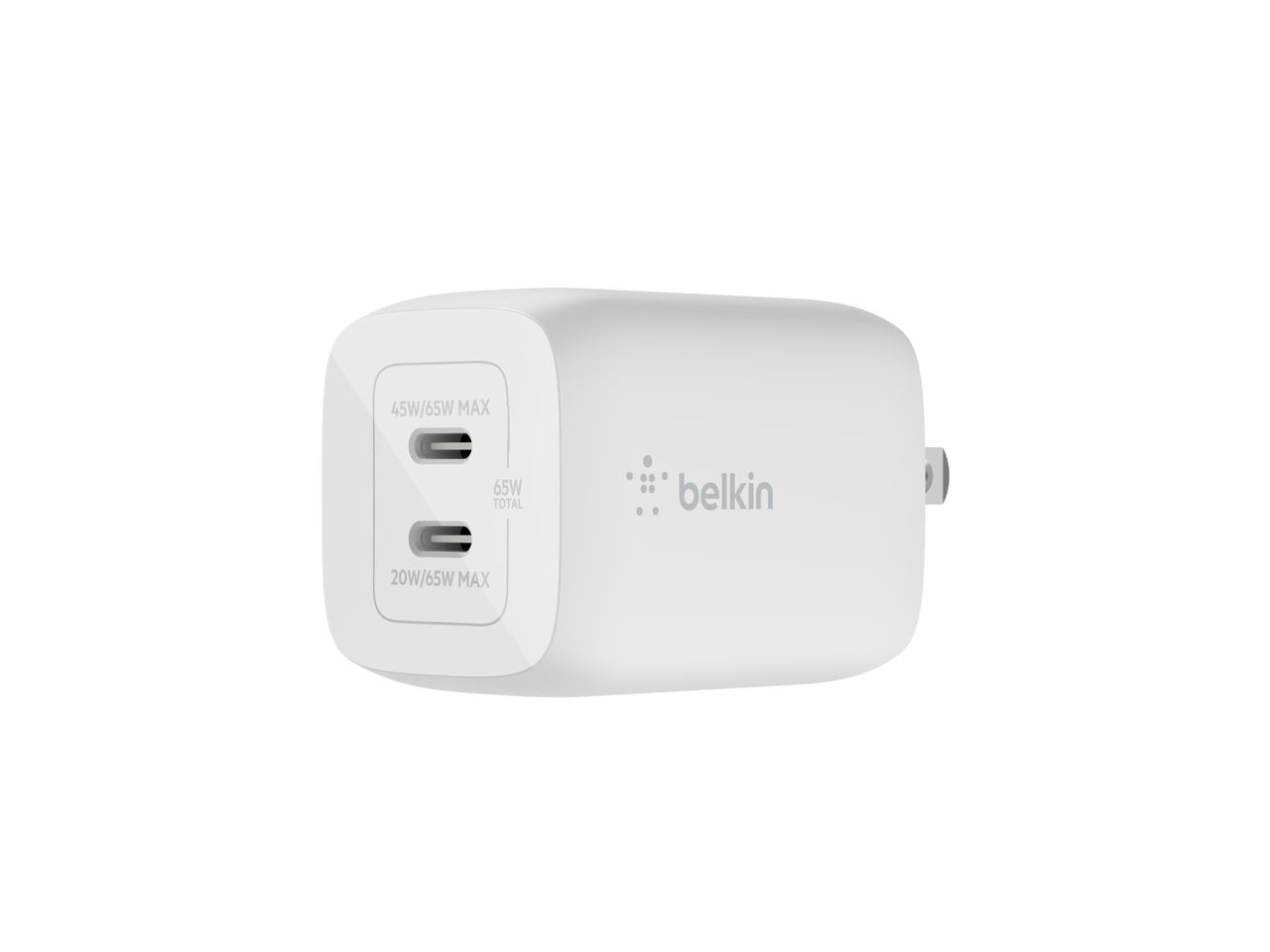 cell BelkiWcH013DQWH 65W DUAL USB-c gAN WALL cHARgER WITH PPS, WH R
