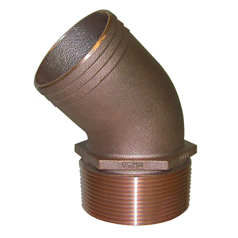 Groco 2-1/2'' Npt Bronze 45 Degree Pipe To 2-1/2'' Hose,WBAUVB00TUNWD0S