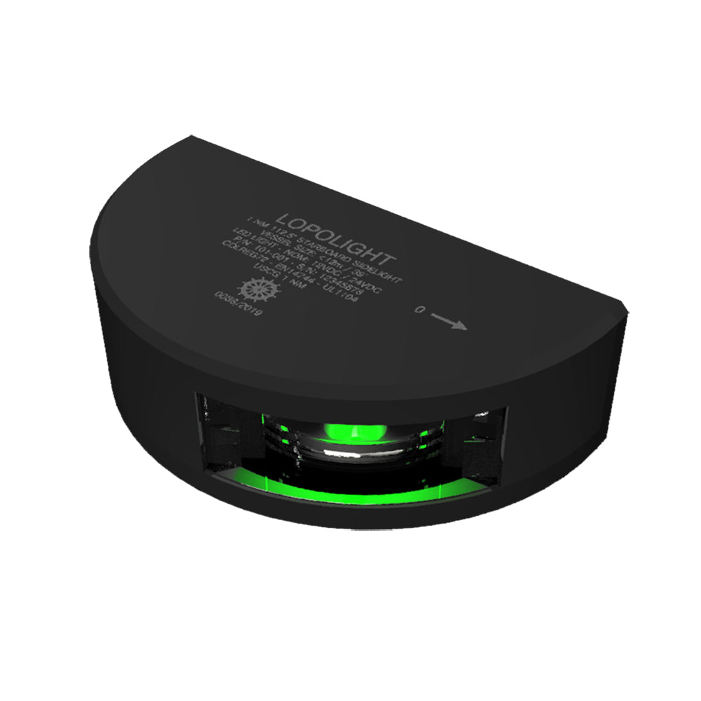 Lopolight Series 101-001 - Starboard Side Light - 1Nm - Vertical Mount - Green - Black Housing,WBAUVB07TDRBC1K