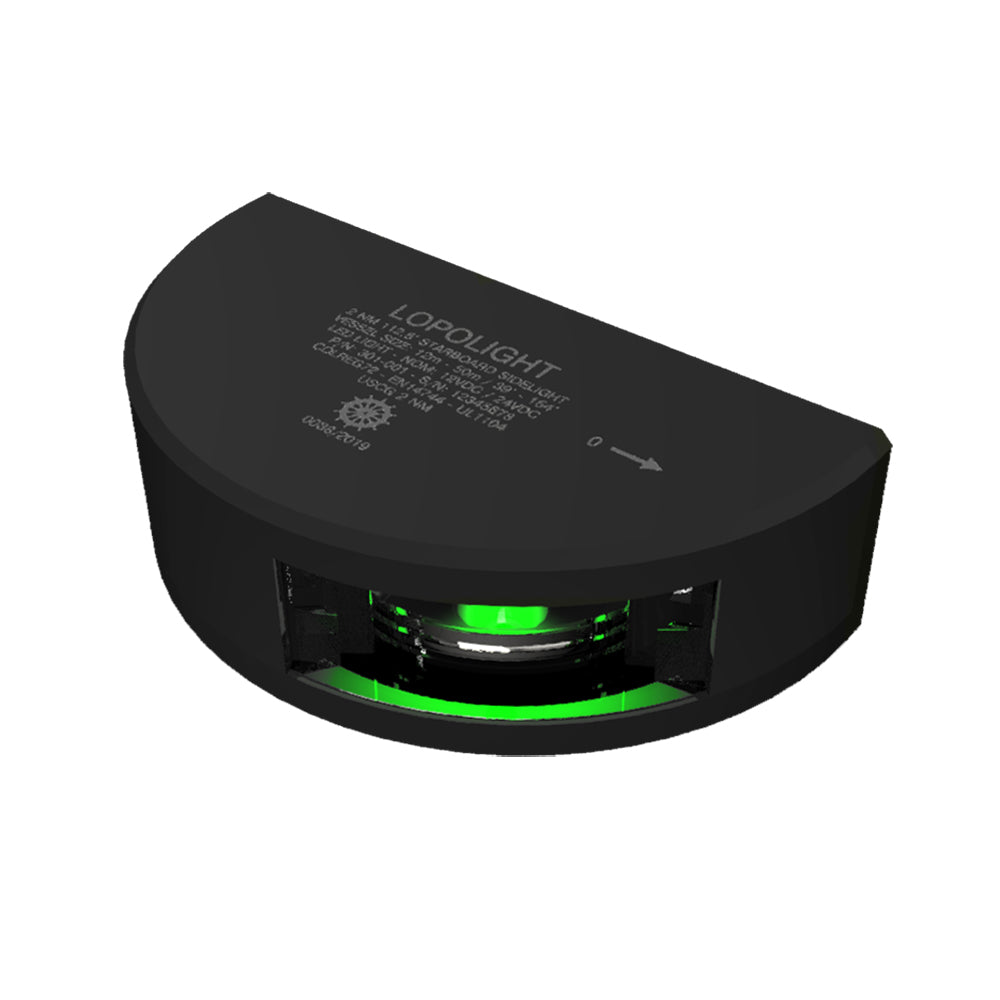 Lopolight Series 301-001 - Starboard Sidelight - 2Nm - Vertical Mount - Green - Black Housing,WBAUVB082BBJGF3