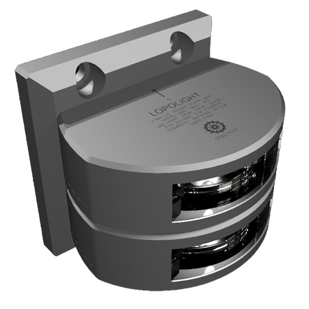 Lopolight Series 301-006 - Double Stacked Stern Light - 2Nm - Vertical Mount - White - Silver Housing,WBAUVB07T8JTJKK