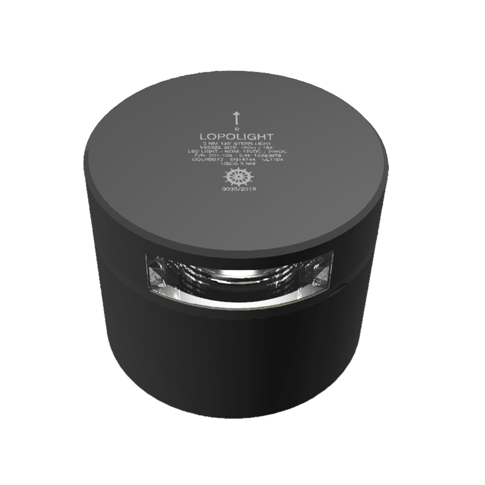 Lopolight Series 301-105 - Stern Light - 3Nm - Horizontal Mount - White - Black Housing,WBAUVB07TDQP992