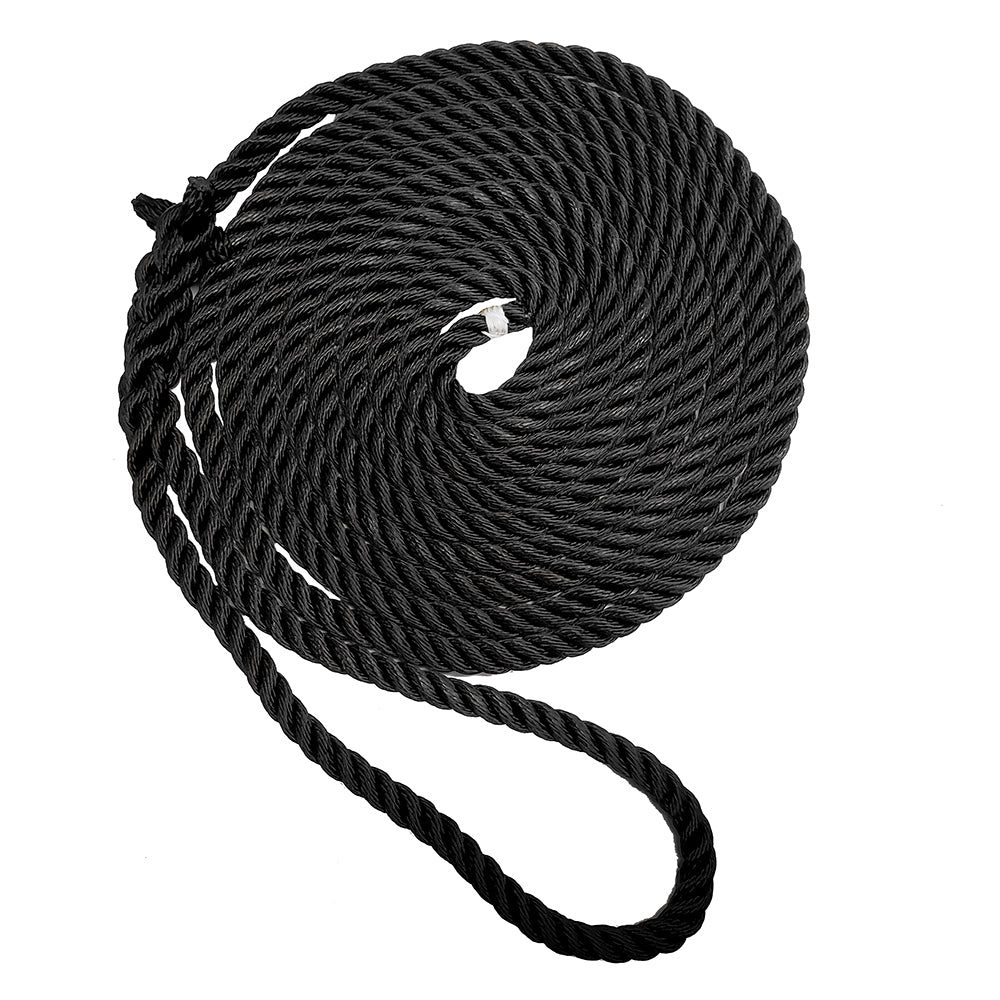 New England Ropes 3/4'' Premium 3-Strand Dock Line - Black - 25&#39;,WBAUVB07G7HHKHH