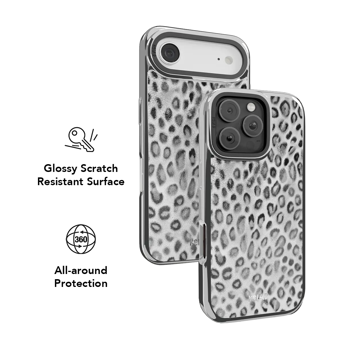 Platinum Predator | Black & White Cheetah Print iPhone Case