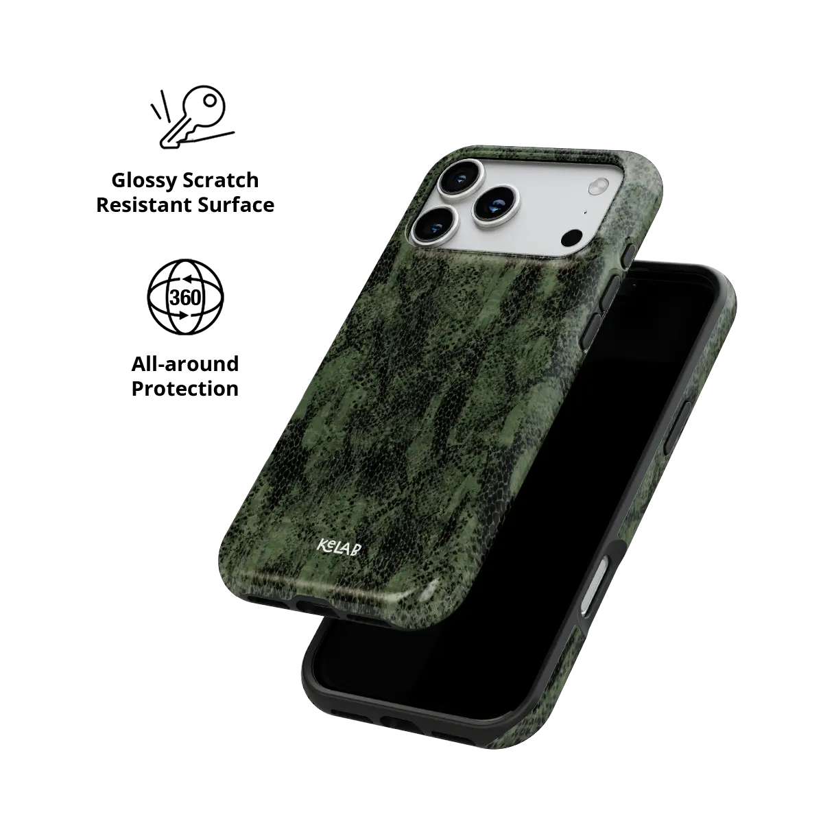 Emerald Python | Olive Green Snake Print iPhone Case