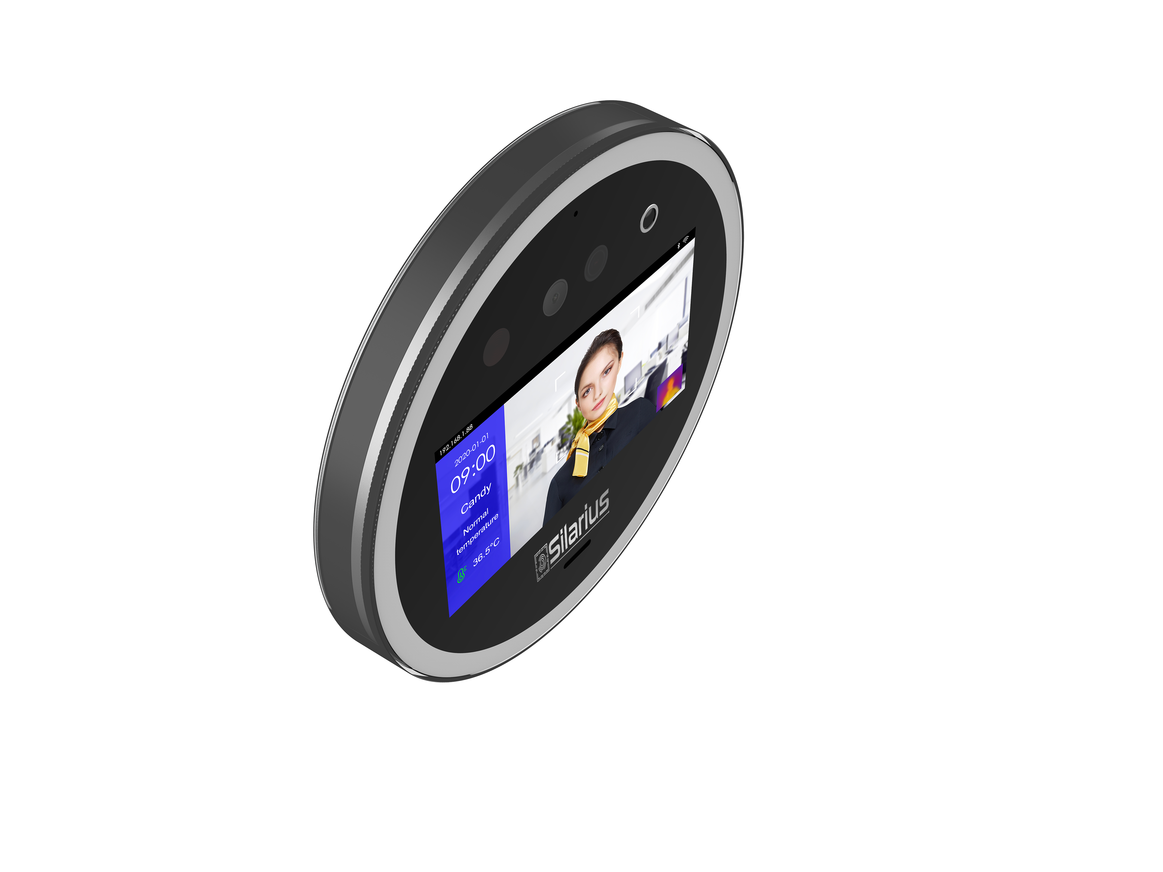 Silarius SIL‐ACCESSTEMP Smart Facial Time Attendance Access Control Terminal with Temperature Measurement , Employee time management Device (NDAA Compliant)