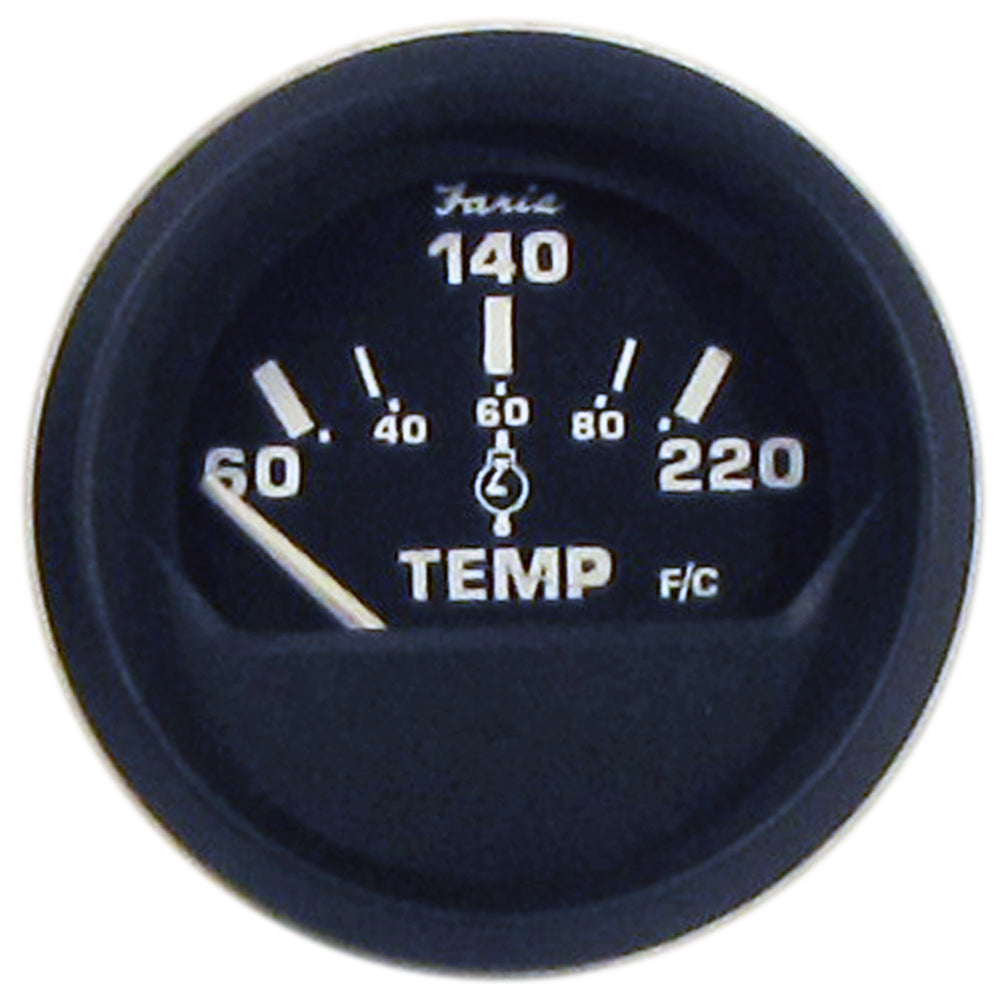 Faria Euro Black 2'' Cylinder Head Temperature Gauge (60 To 220&Deg; F) With Sender,WBEEAA001345985