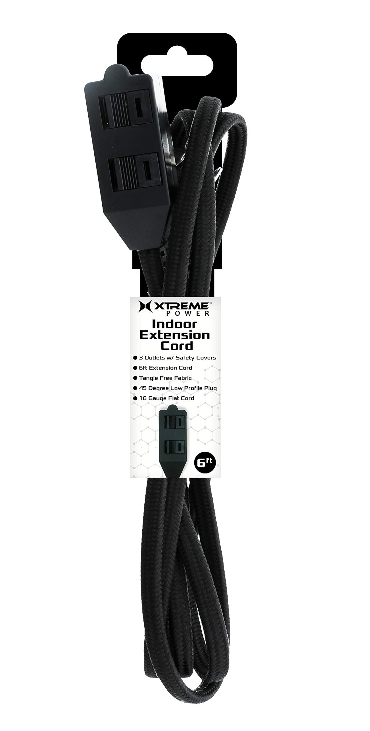 6Foot Indoor Extension Cord Black