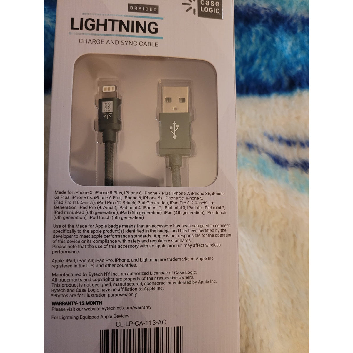 BYTECH 10''MFI LTG CABLE FABRIC-ASST