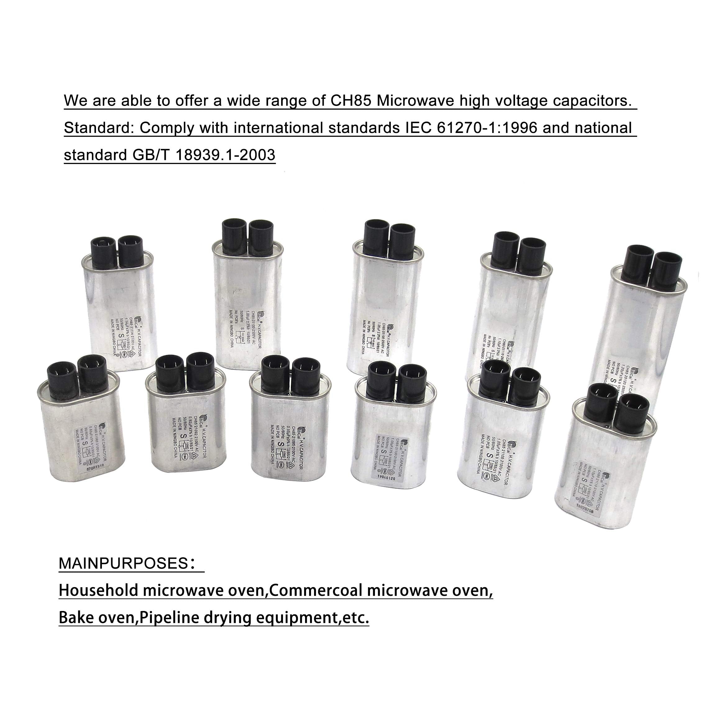 Meter Star Cqc&Vde Certification Universal Household Microwave High Voltage Capacitor Ch85 2100V Ac H.V.Capacitor 10/85/21 50/60