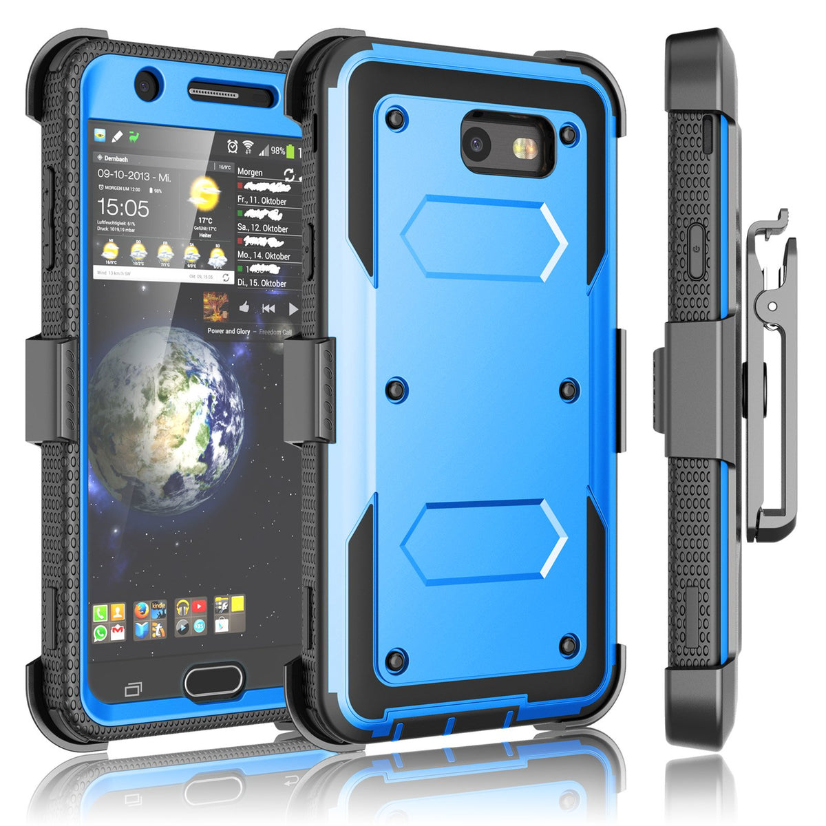 Tekcoo Galaxy J7 Sky Pro Case, Galaxy J7 V/J7V/J7 Perx Holster Clip, [Tshell] [Built In Screen] Locking Secure Swivel Belt Kicks