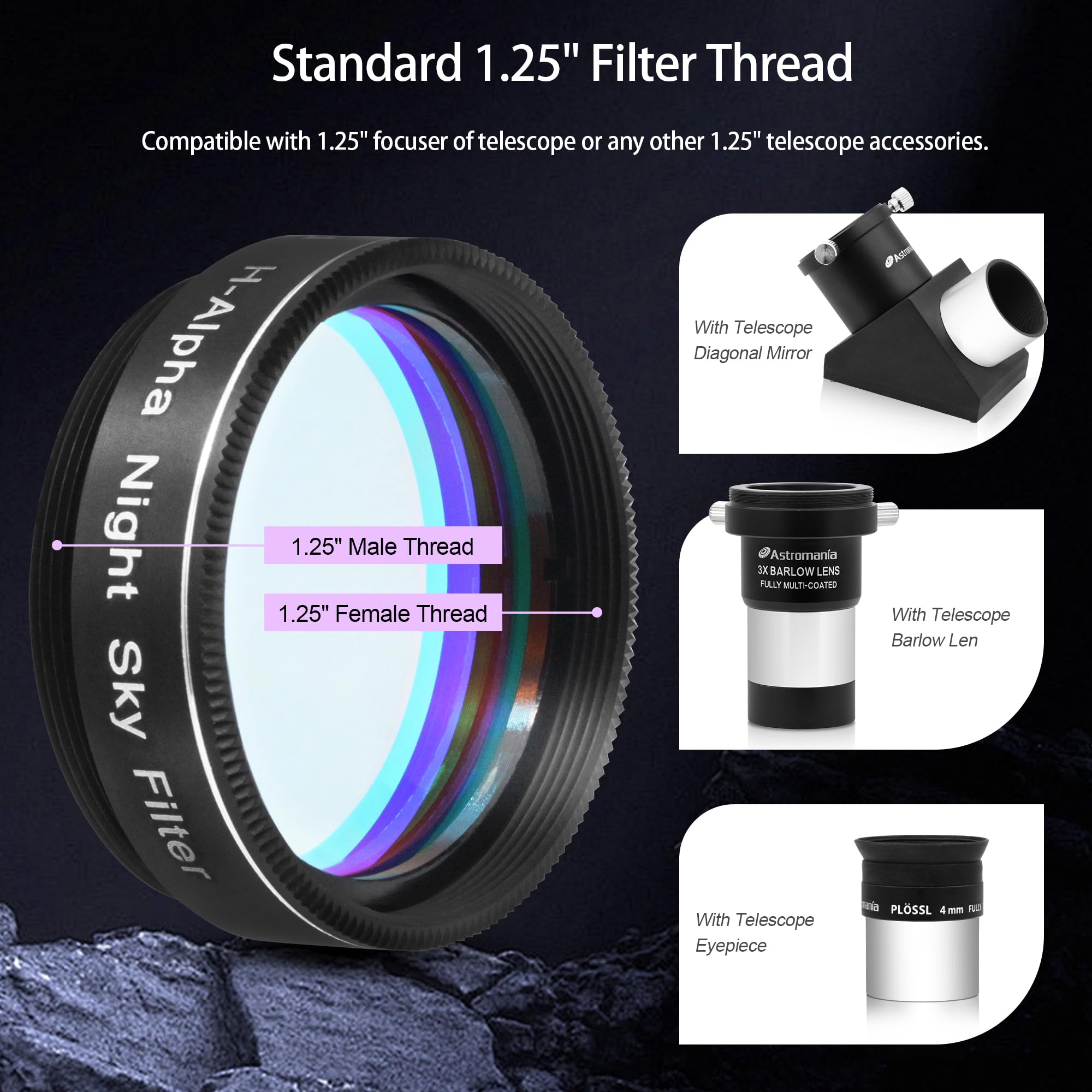 Astromania 1.25'' H Alpha Night Sky Filter