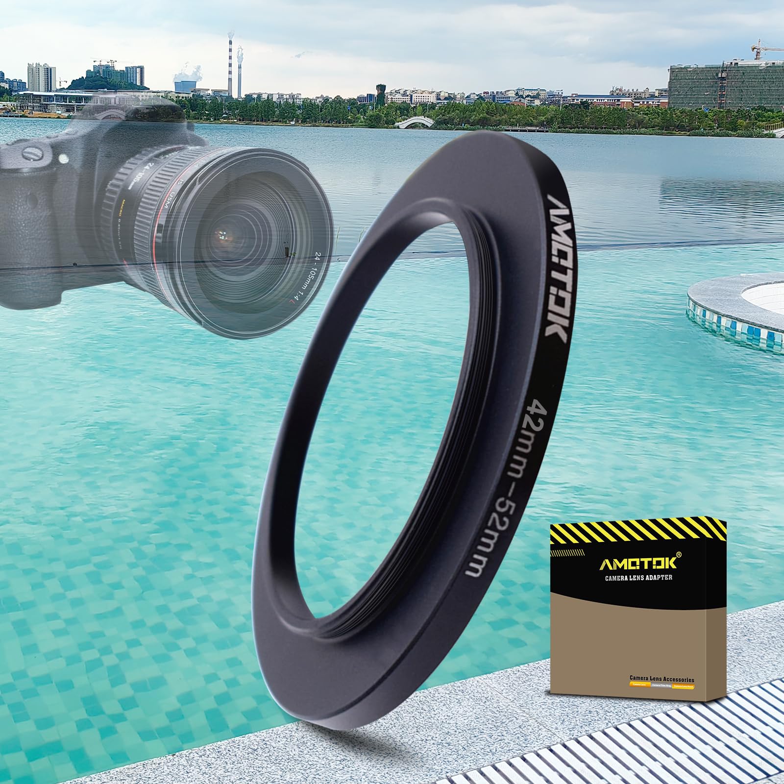 42Mm Lens To 52Mm Camera Lens Adapter,42Mm To 52Mm Filter Step Up Ring Adapter Ring,Compatible All 52Mm Filter Accessory